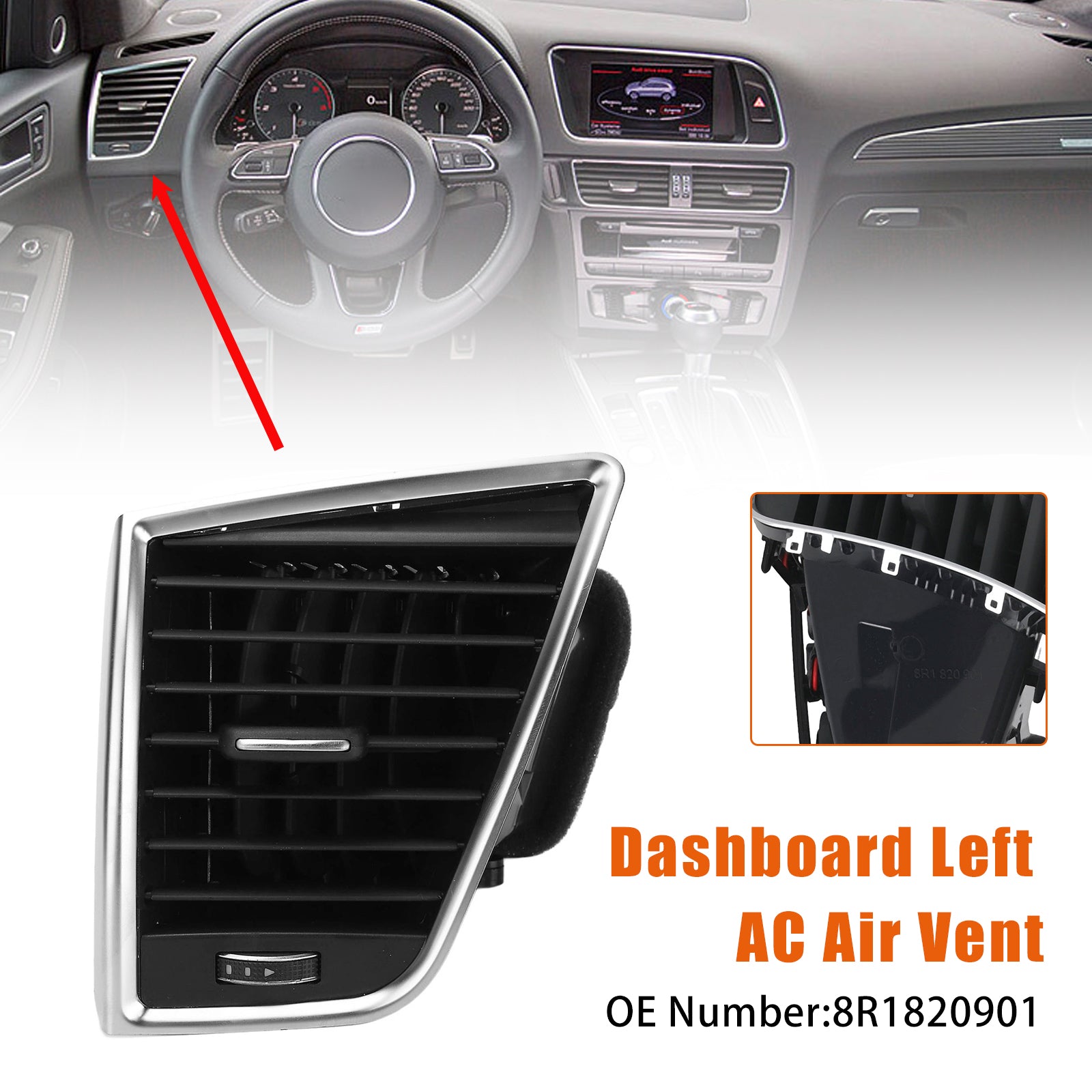 Front Left Dash A/C Air Vent 8R1820901 for Audi Q5 SQ5 2009–2017