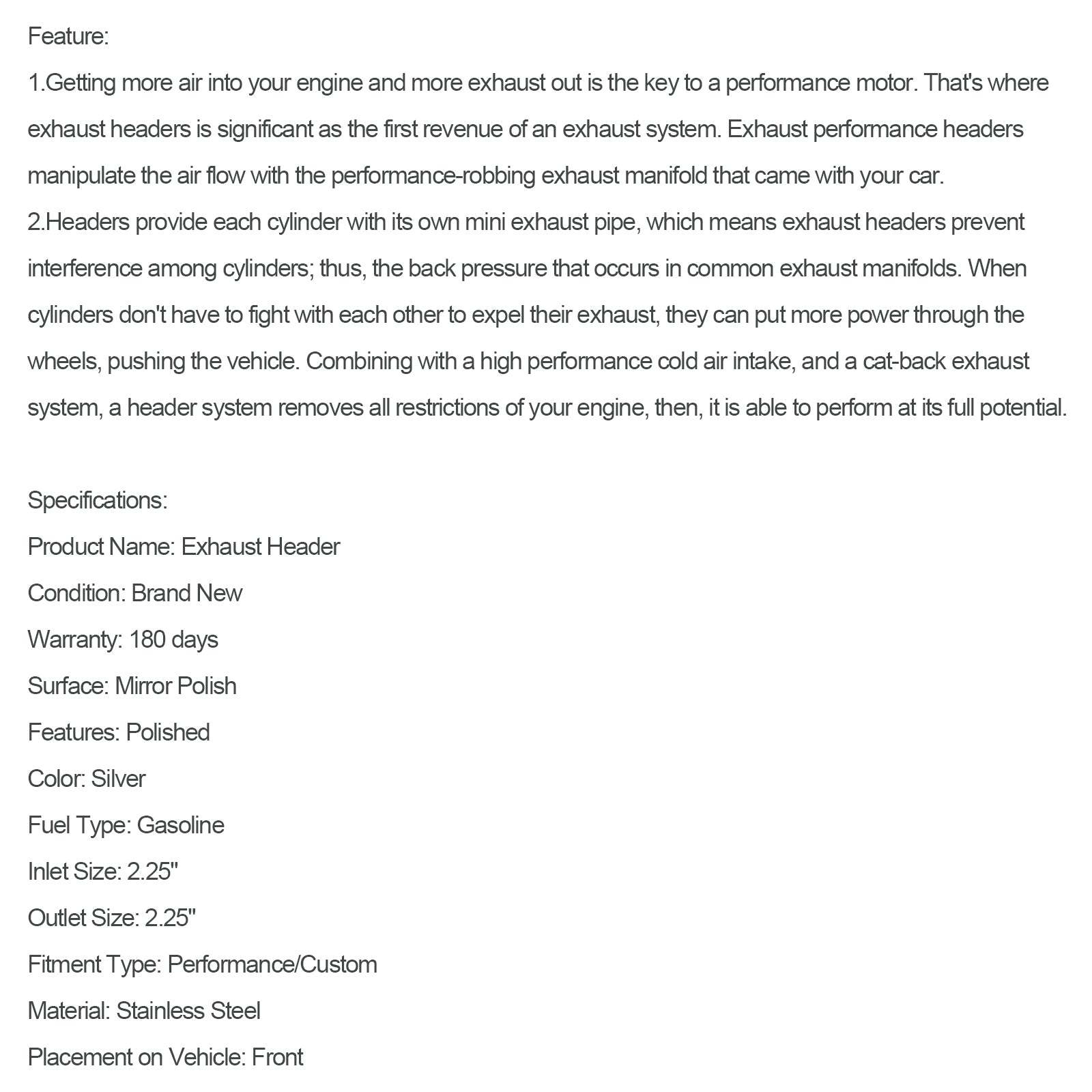 Cabeçalhos de aço inoxidável FAT FIX LEXUS IS300 2001-2005 ALTEZZA XE10 3.0L L6 2JZ-GE