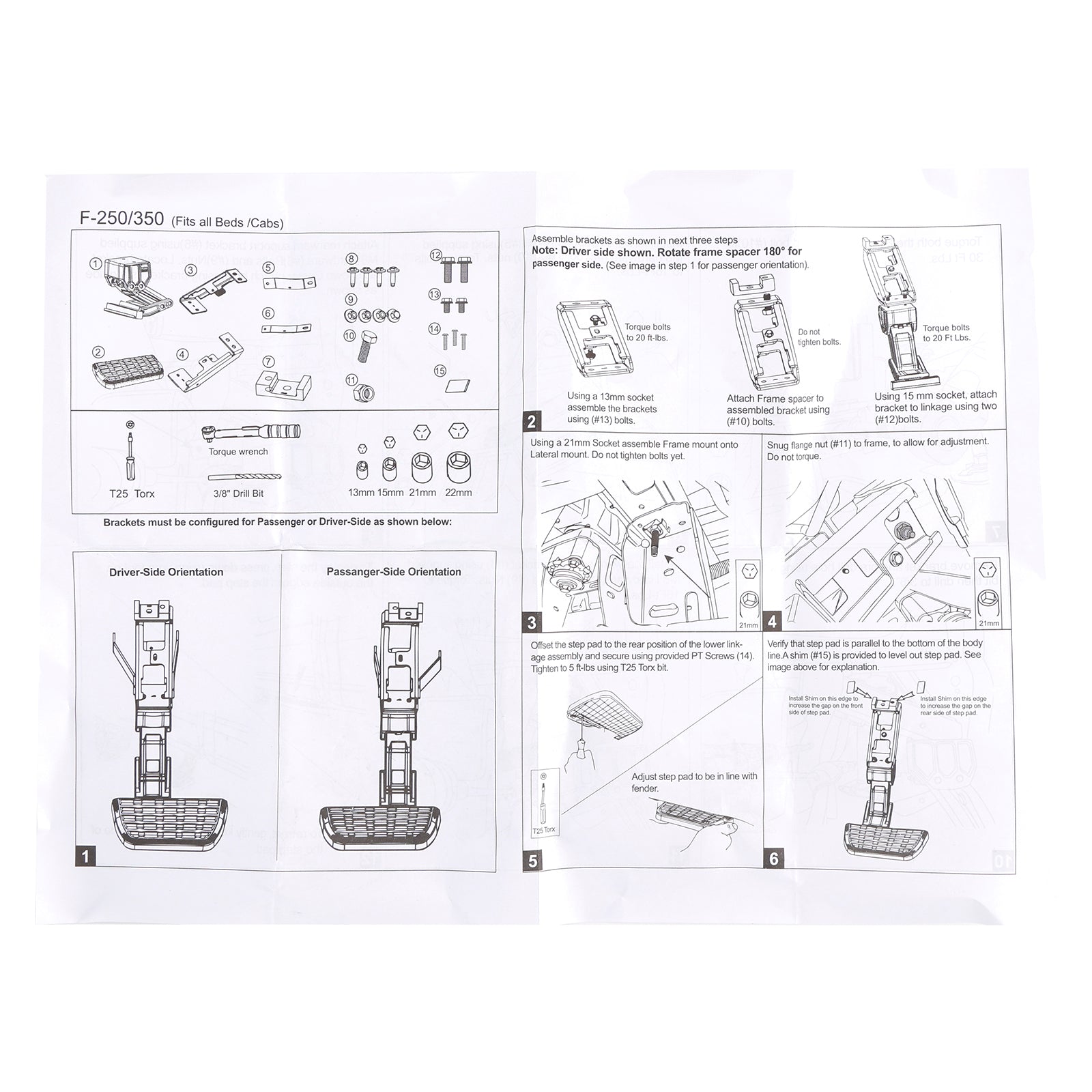 Bed Zijstap Intrekbare Stap 75413-01A Voor Ford F250 F350 Super Duty 2017-2022