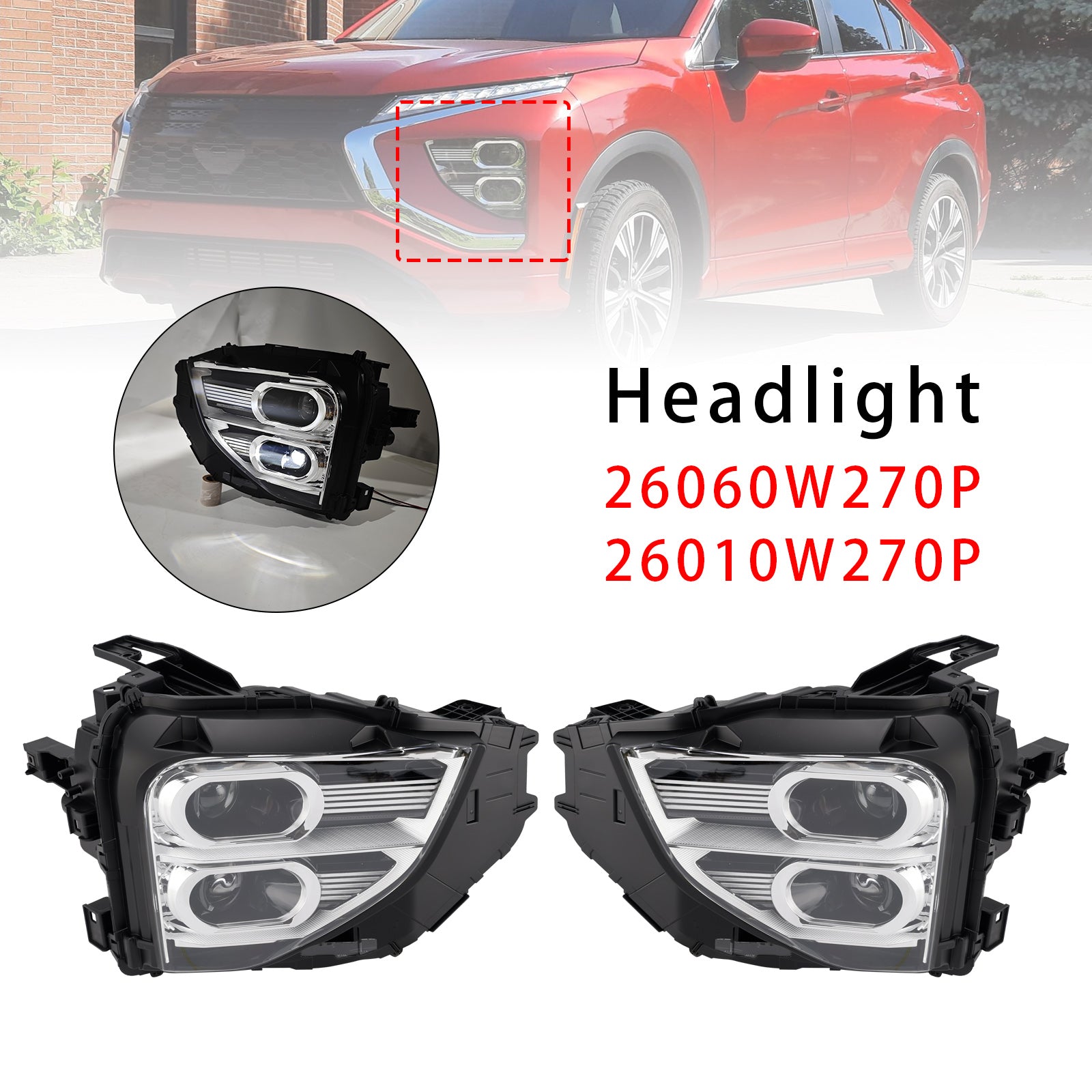 2022-2025 Mitsubishi Eclipse Cross Front Left+Right LED Headlight