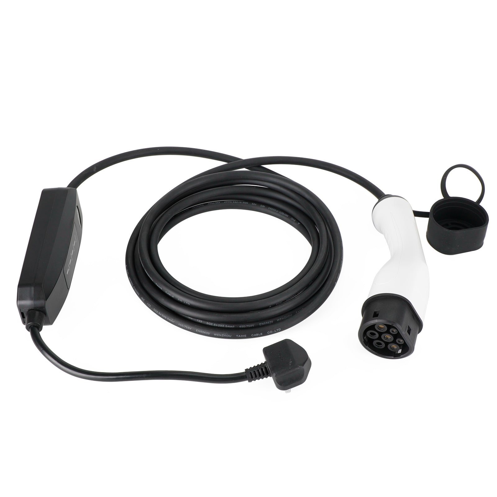 5.5 m kabel Storbritannien Lokal lager Protable 13A 240V EV Laddning Kabel Typ 2 UK Plug 3 Pin Electric Car Charger