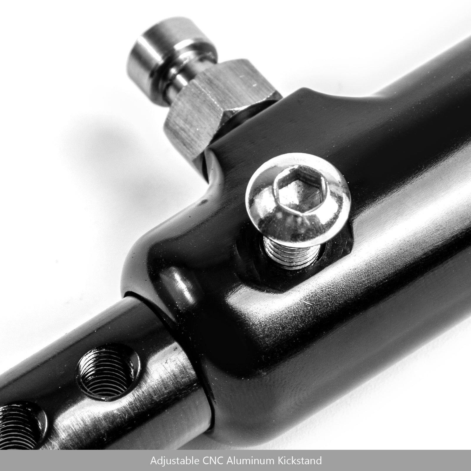 CNC Aluminium Side Stand Leg Kickstand justerbar för Kawasaki Z900RS 2018 Black Generic