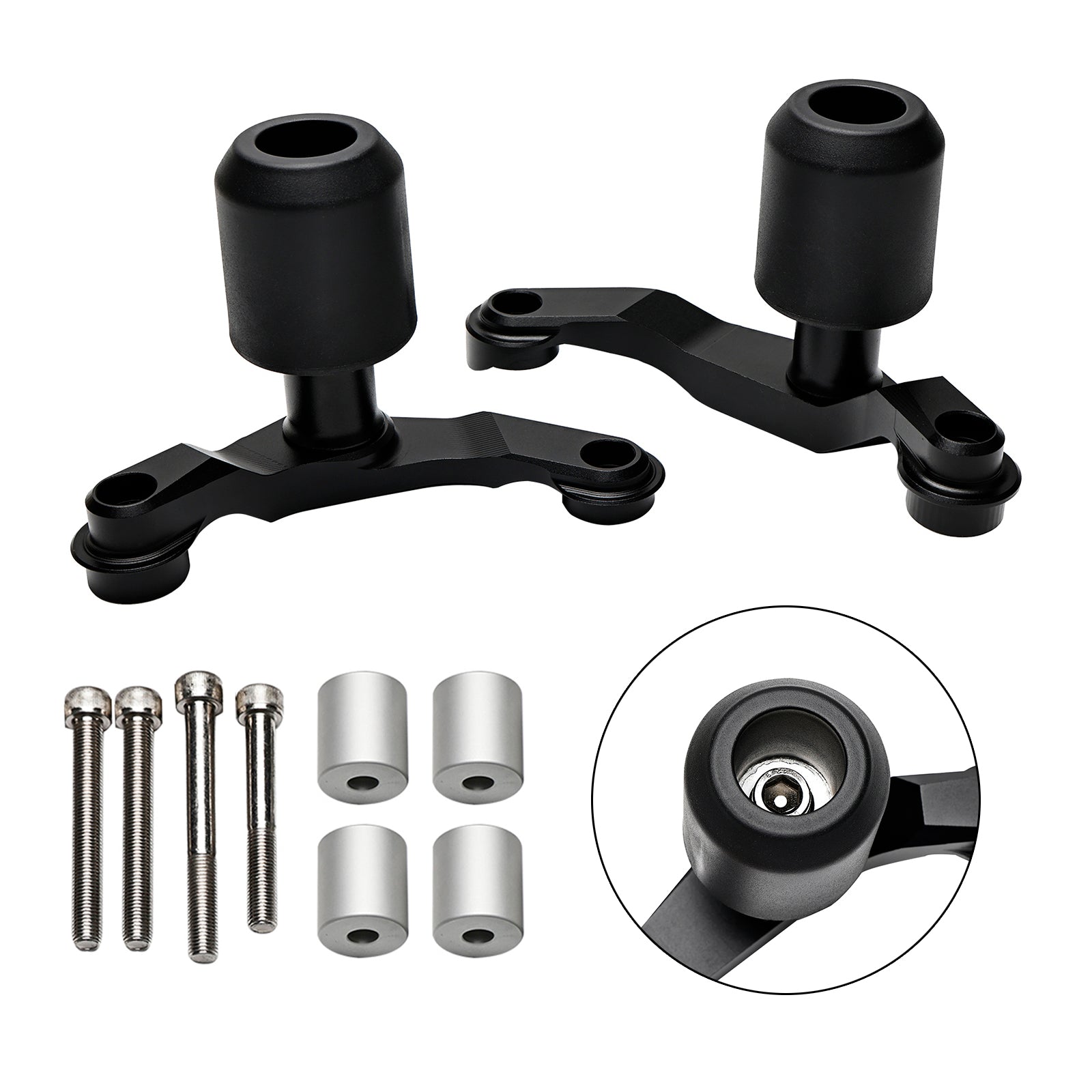 Protector deslizante de marco antichoque Kawasaki Zh2 Cnc 2020-2023, negro