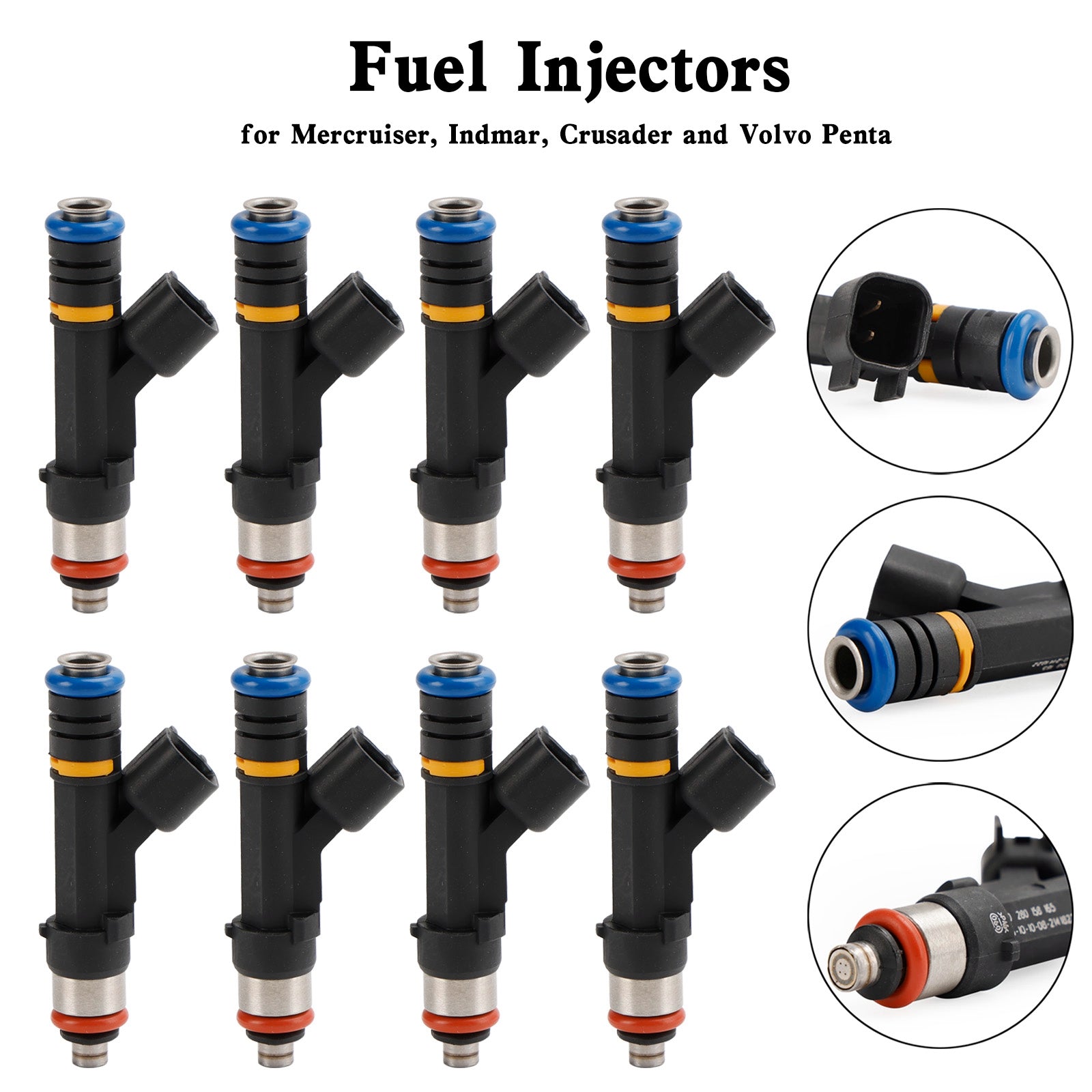 8 Stuks 0280158165 Brandstof Injectoren 0280158081 879312003 Voor Mercruiser Volvo Penta