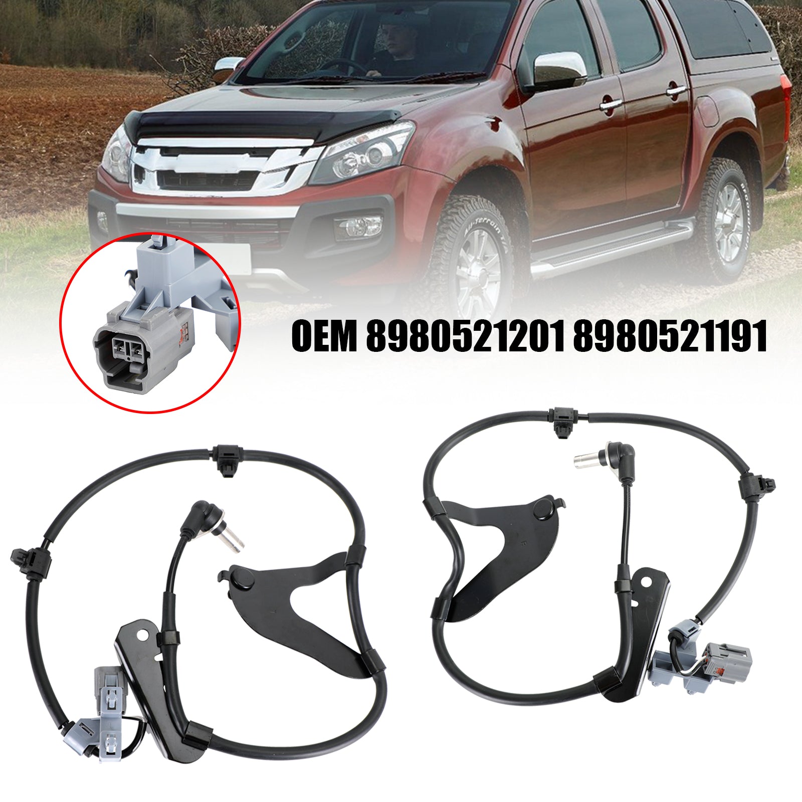 2脳ABS Wheel Speed Sensor Front L & R For Isuzu D-Max 2.5 Twin Turbo 2012-2019 Generic