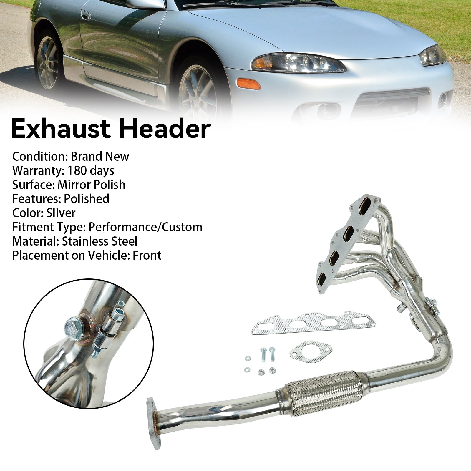 1996-1999 Mitsubishi Eclipse Spyder GST Convertible 2Dstainless Steel Auto Manifold