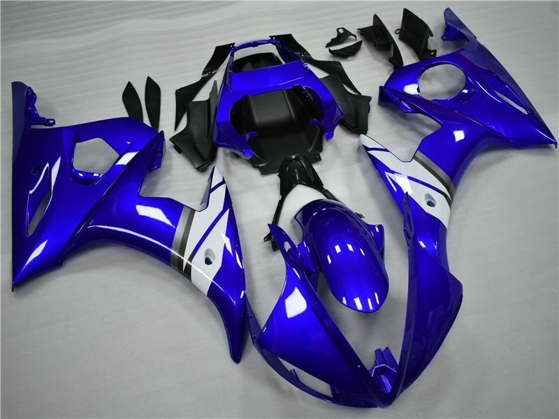 Kit en plastique d'injection de carénage avec un ajustement du boulon pour yamaha 2005 yzf-r6 bleu blanc générique