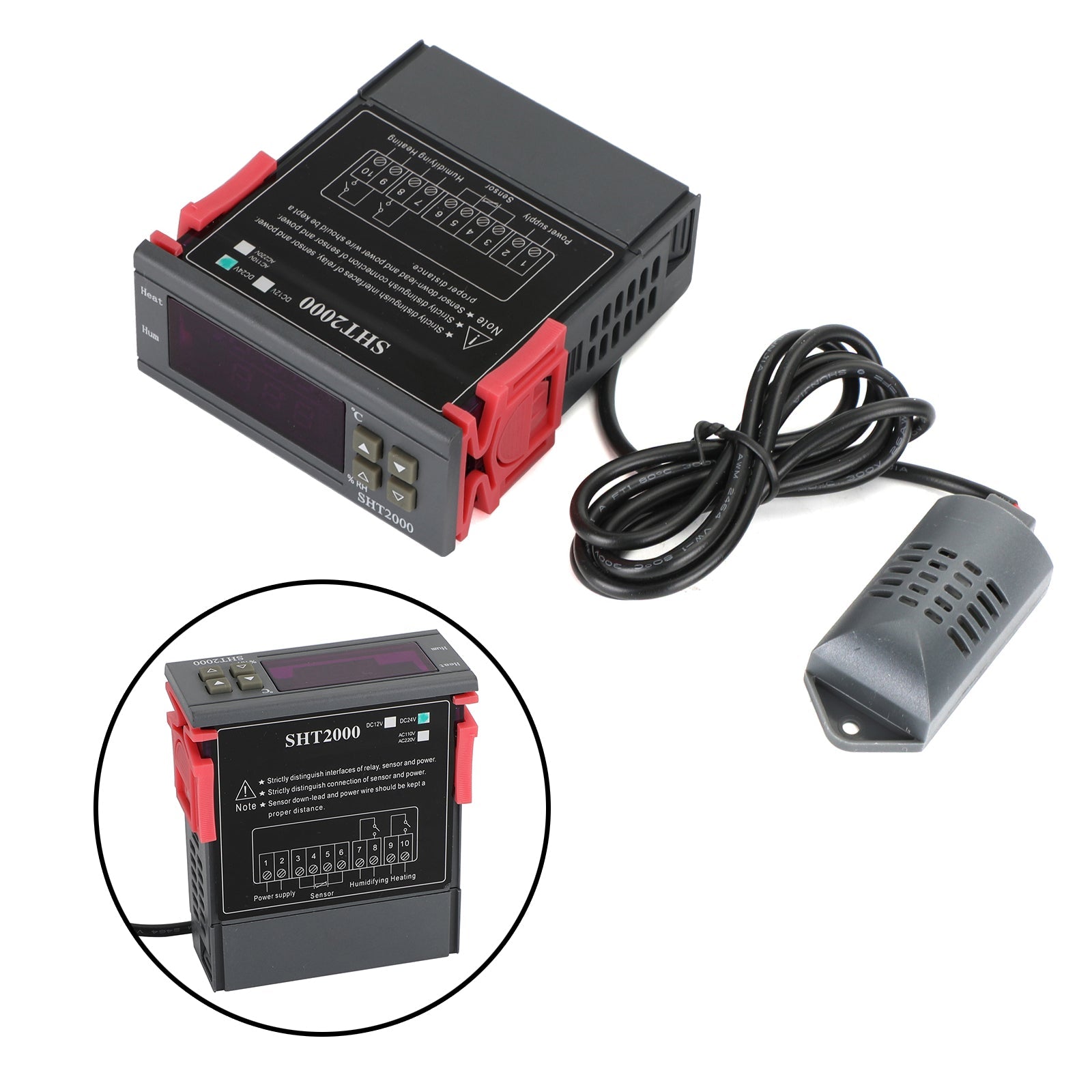 SHT2000 température humidité hygromètre Thermostat Ac110-230V/Dc12V/24V capteur