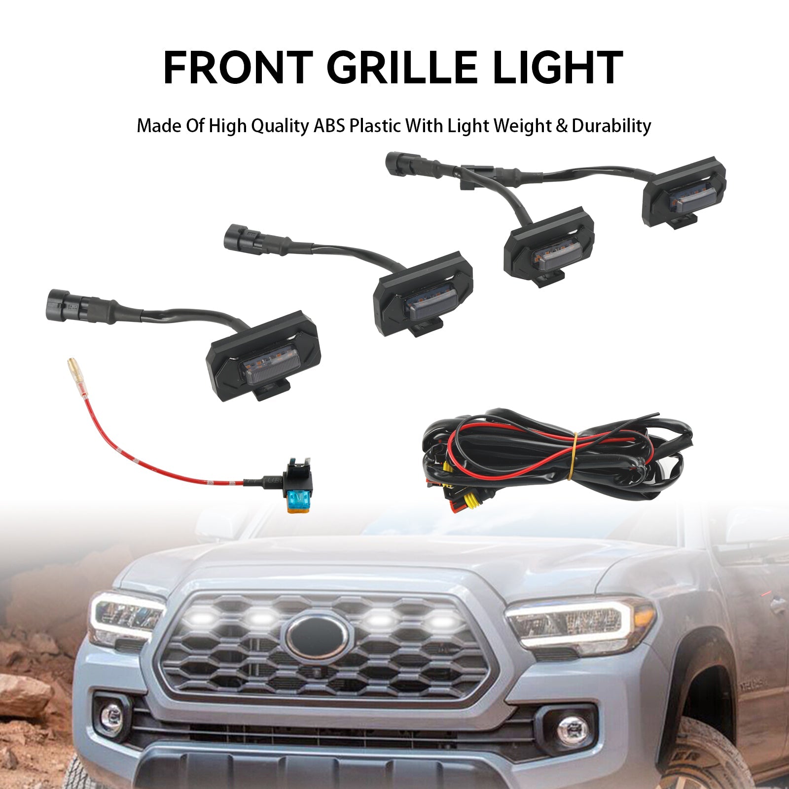 4 st LED-grilllampor passar Toyota Tacoma TRD Off Road & TRD Sport 2020-2023