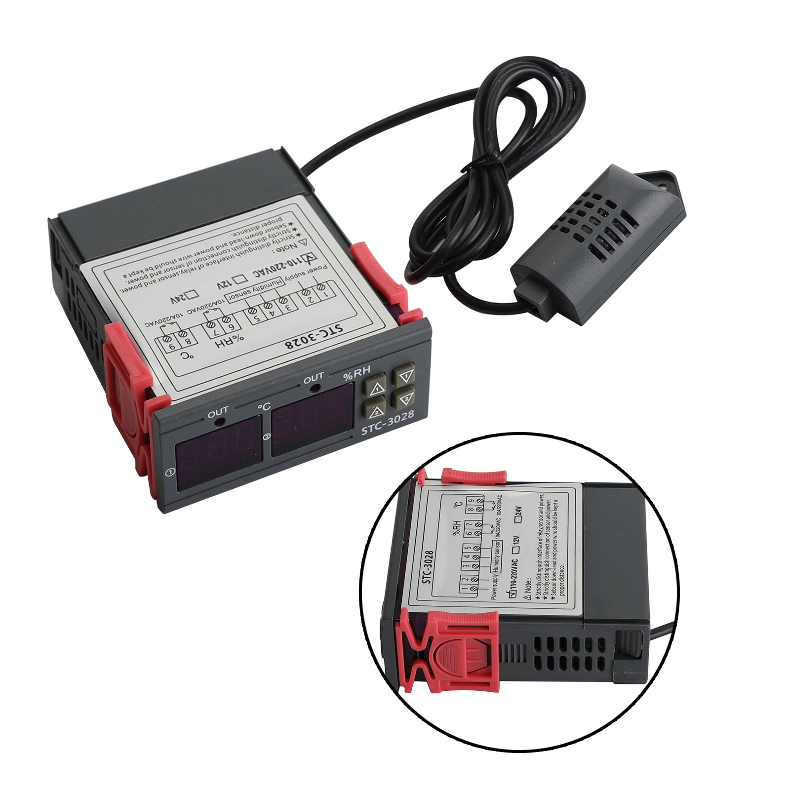 STC-3028 DUAL DISPLIZ DIGITÁLNEHO DIGITÁLNEHO TEPLOTNÉHO VONIER TERMOSTAT+Probe