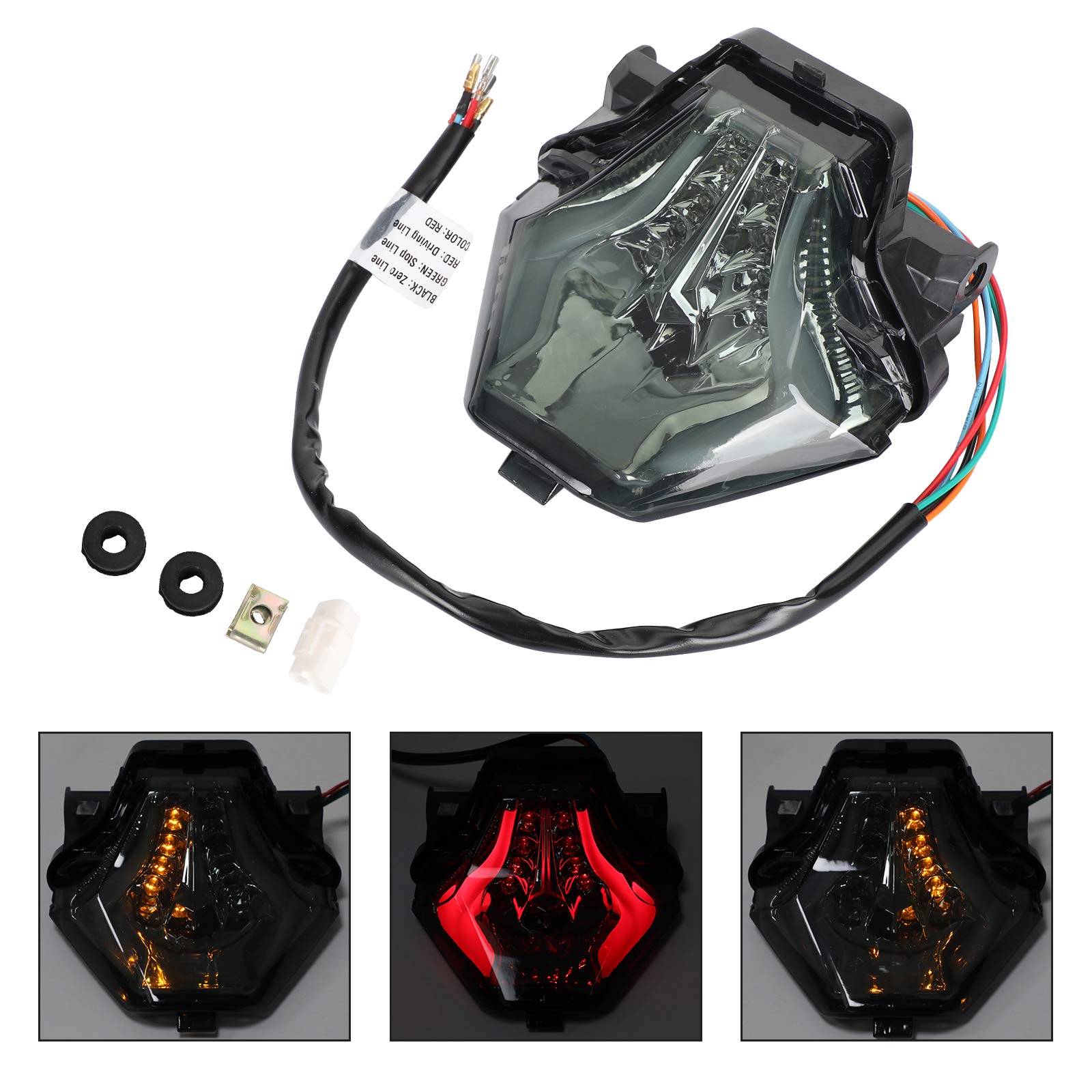 Sinais de curva da luz traseira integrados para yamaha yzf r25/r3 mt 03/07/25 fz 07 genérico