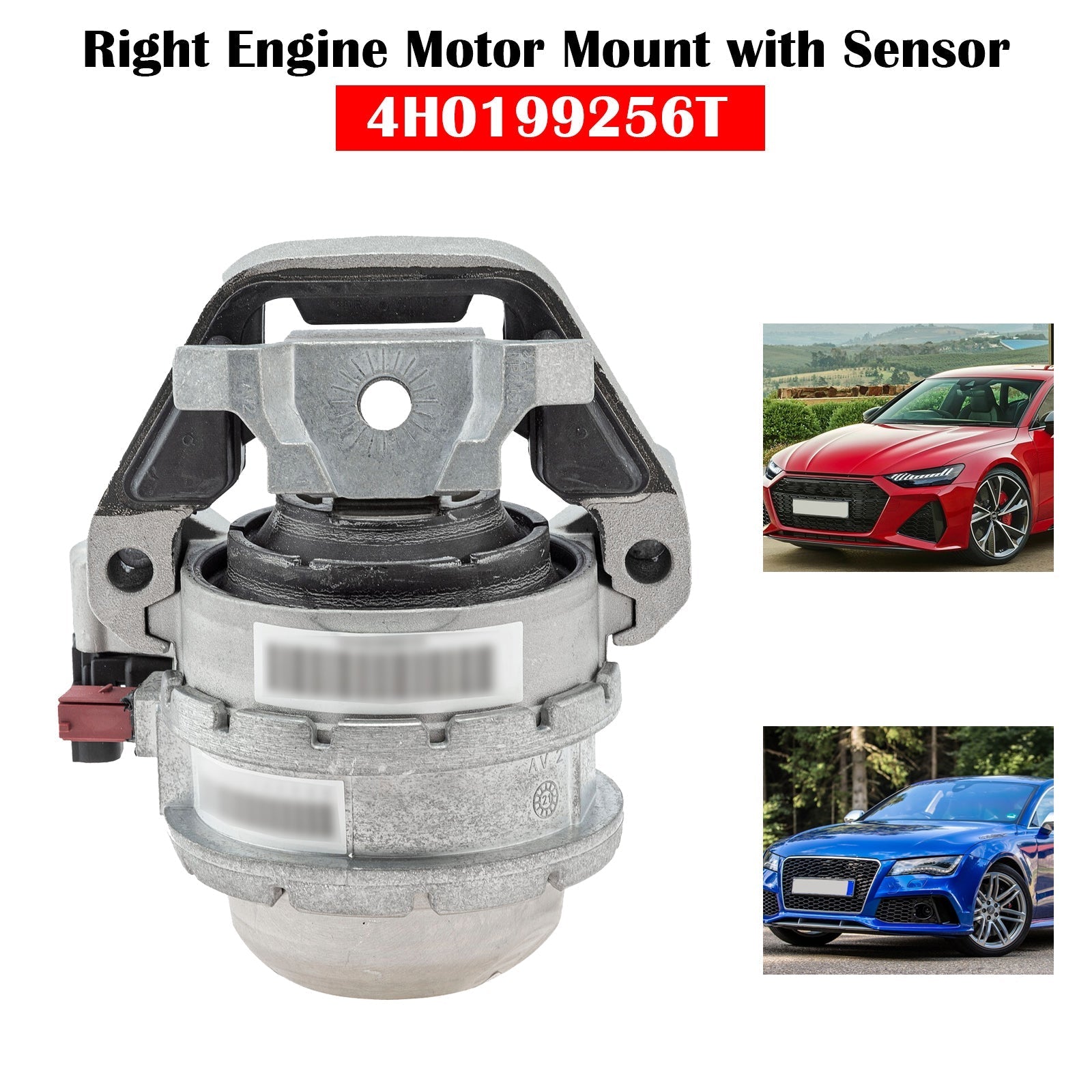 2013-2018 Audi S6 RS6 S7 RS7 4.0L høyre motor Motormontering med sensor 4H0199256T