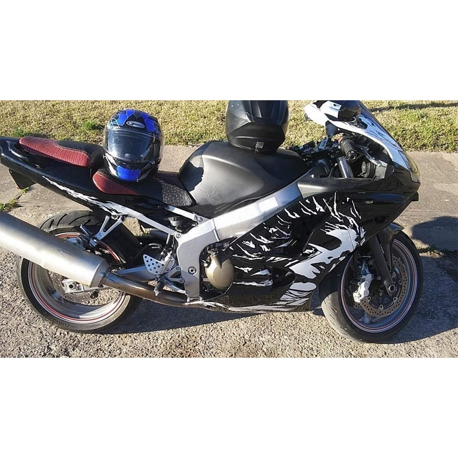 2000-2002 Kawasaki Zx6R kuip zwart wit kit