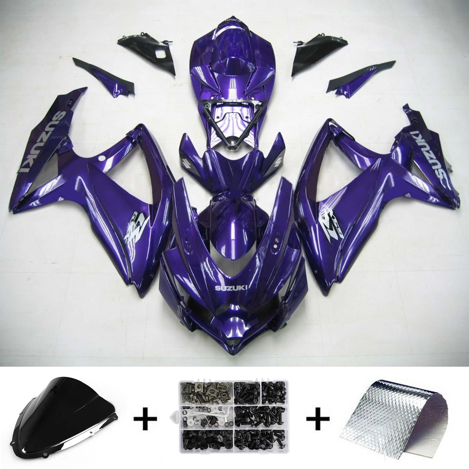 2008-2010 Suzuki GSXR 600/750 K8 Amotopart Kit de carenado de inyección Carrocería Plástico ABS # 109