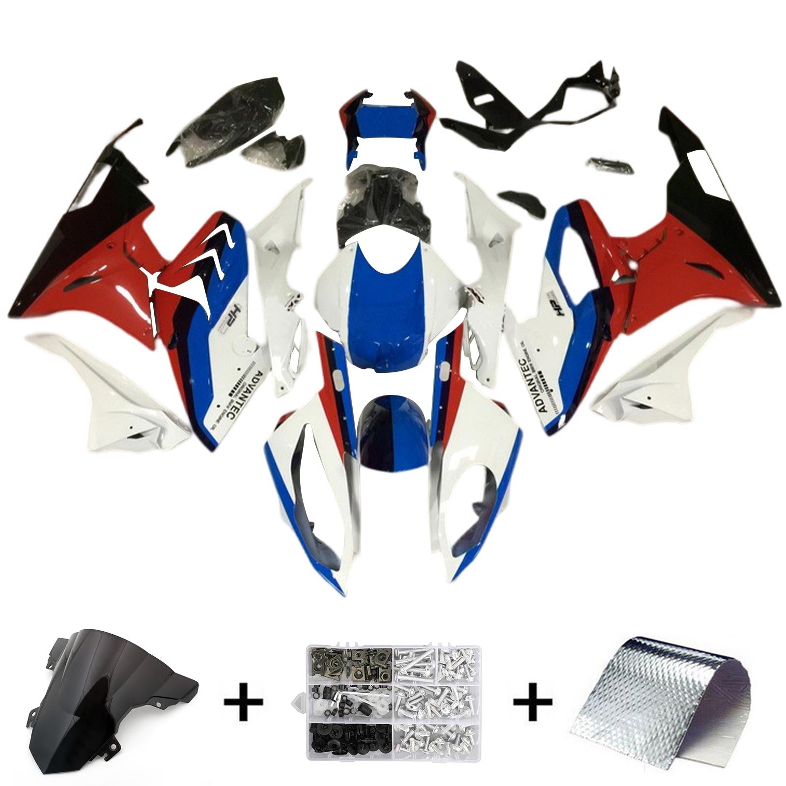 2017-2018 BMW S1000RR Kit Carénage Carrosserie Plastique ABS