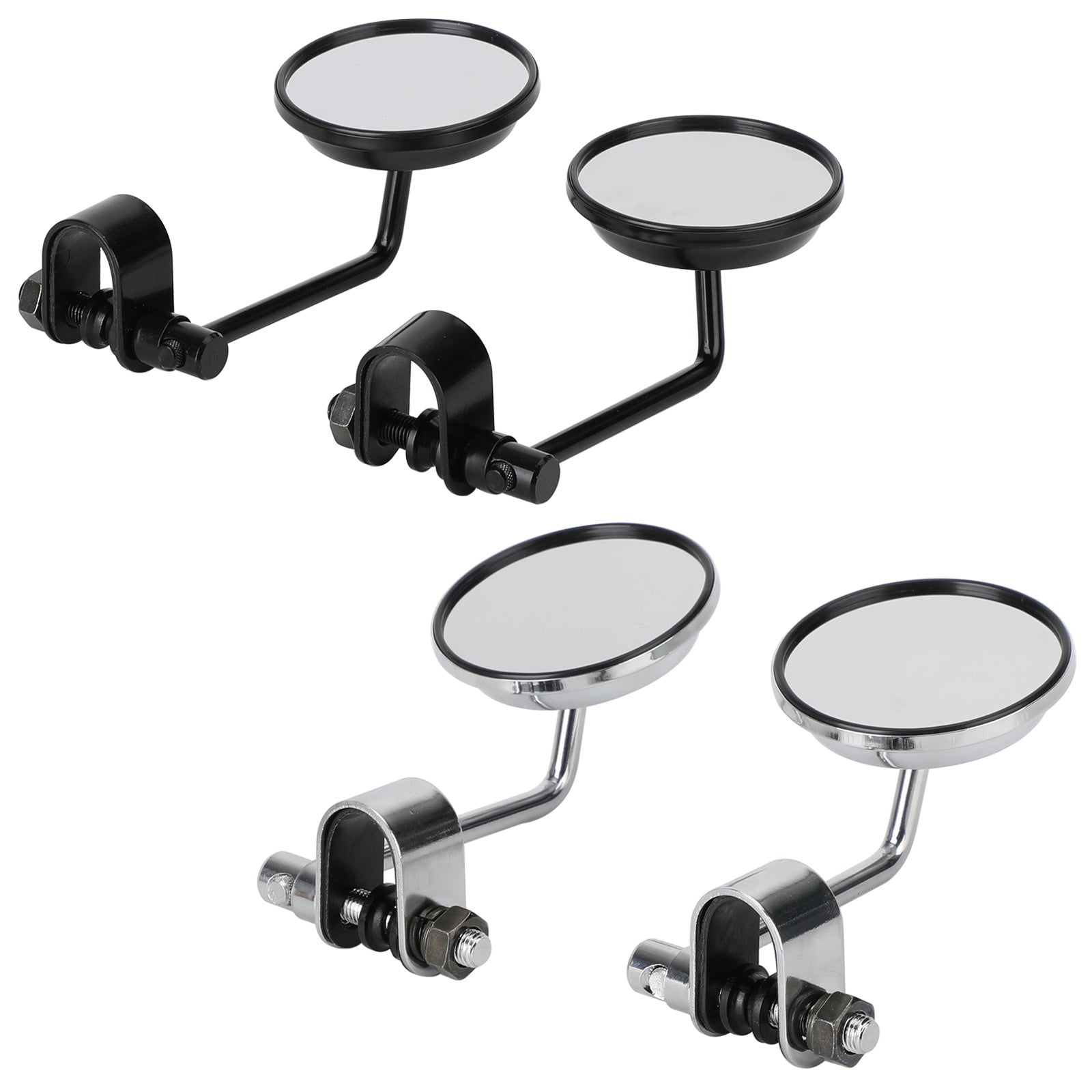 Starý štýl svorky na zrkadlo 3" Okrúhle zrkadlá pre Cafe Racer Chopper Bobber, pár, generické