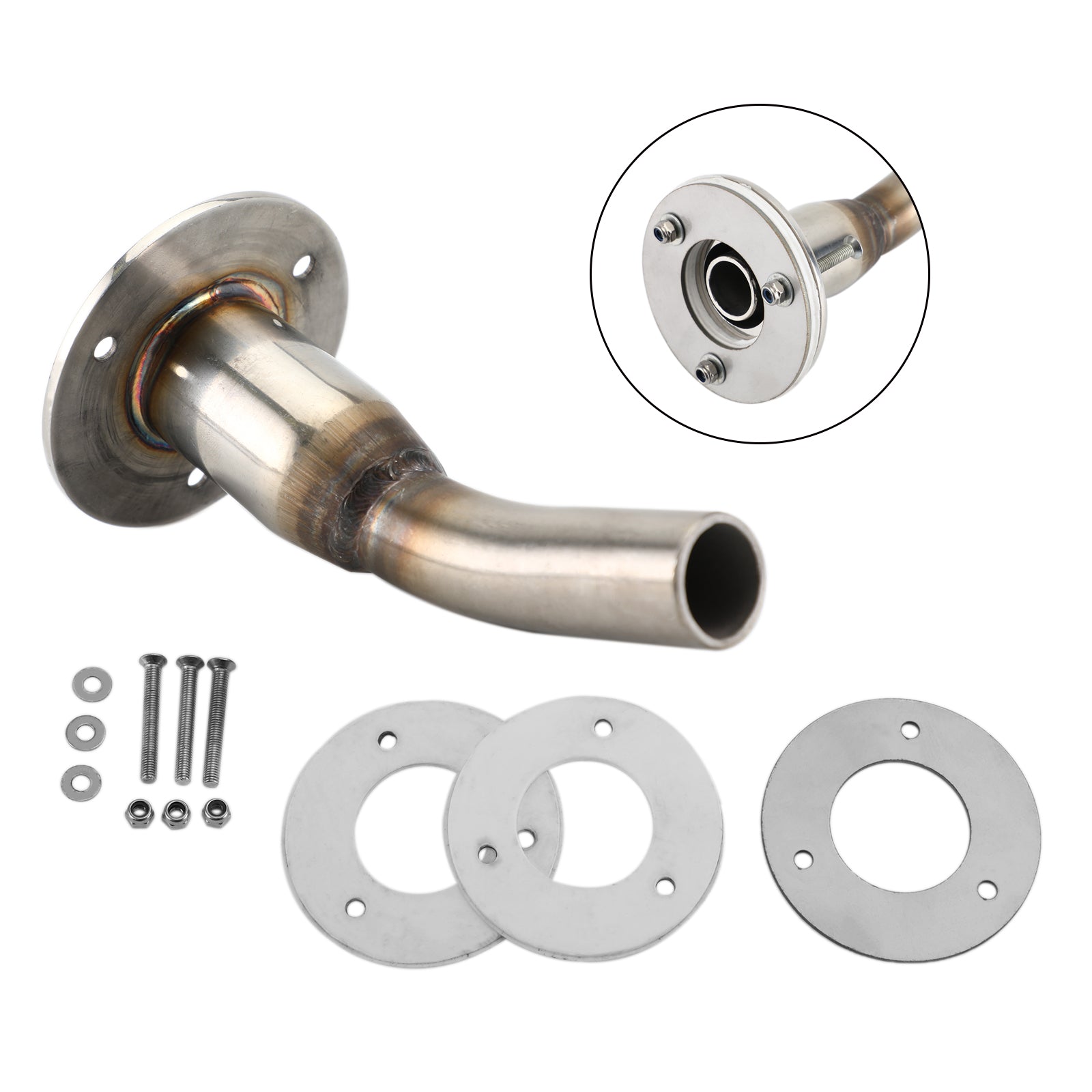 Avgasutlopp + Stödplatta & Fästningar för Eberspacher för Webasto värmare 24mm