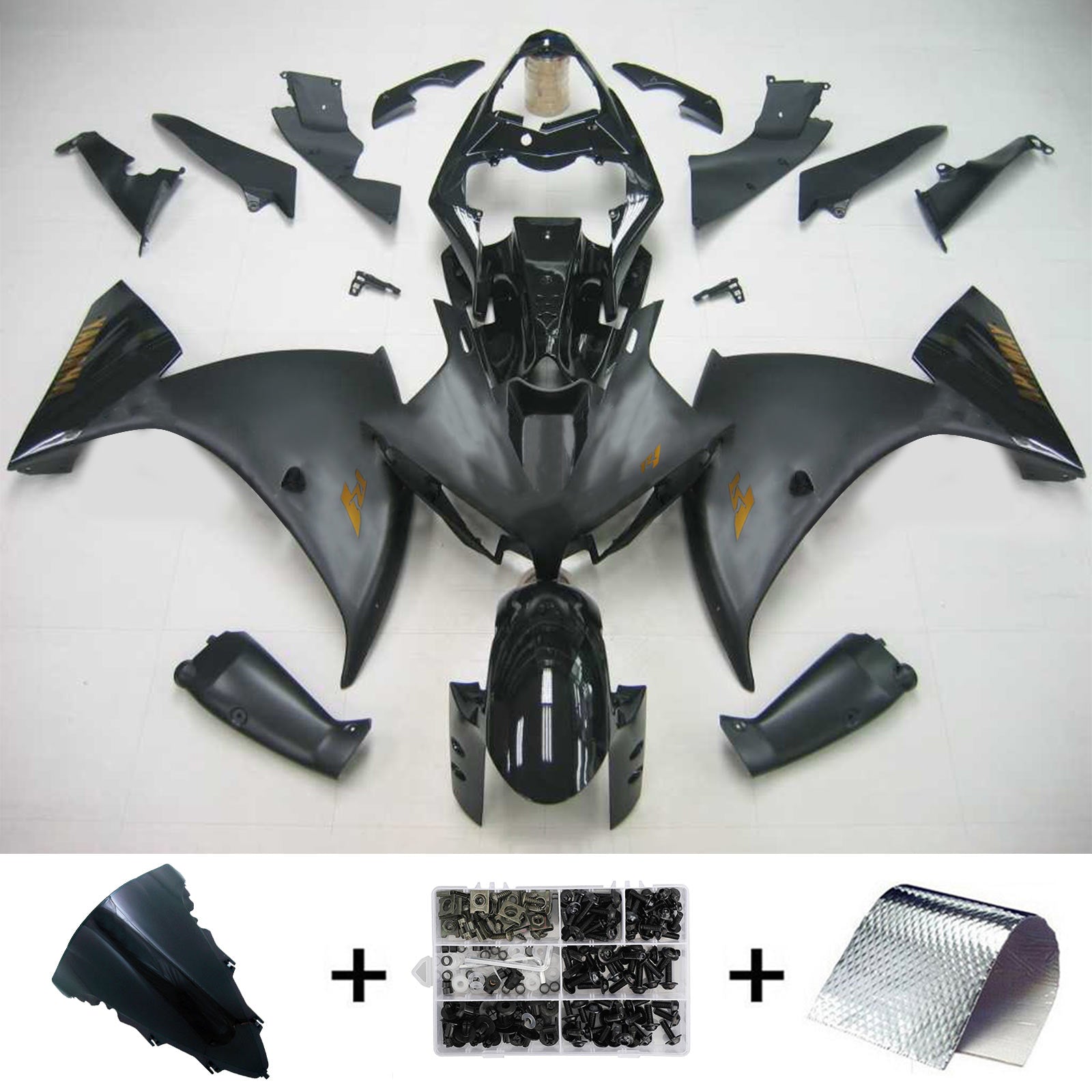 2012-2014 Yamaha YZF 1000 R1 Amotopart Injeksjon Fairing Kit Bodywork Plast Abs #107