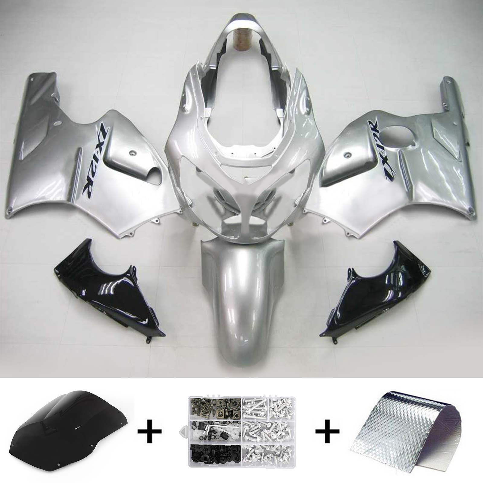 2000-2001 Kawasaki ZX12R Kit de carénage d'injection Amotopart carrosserie plastique ABS #102