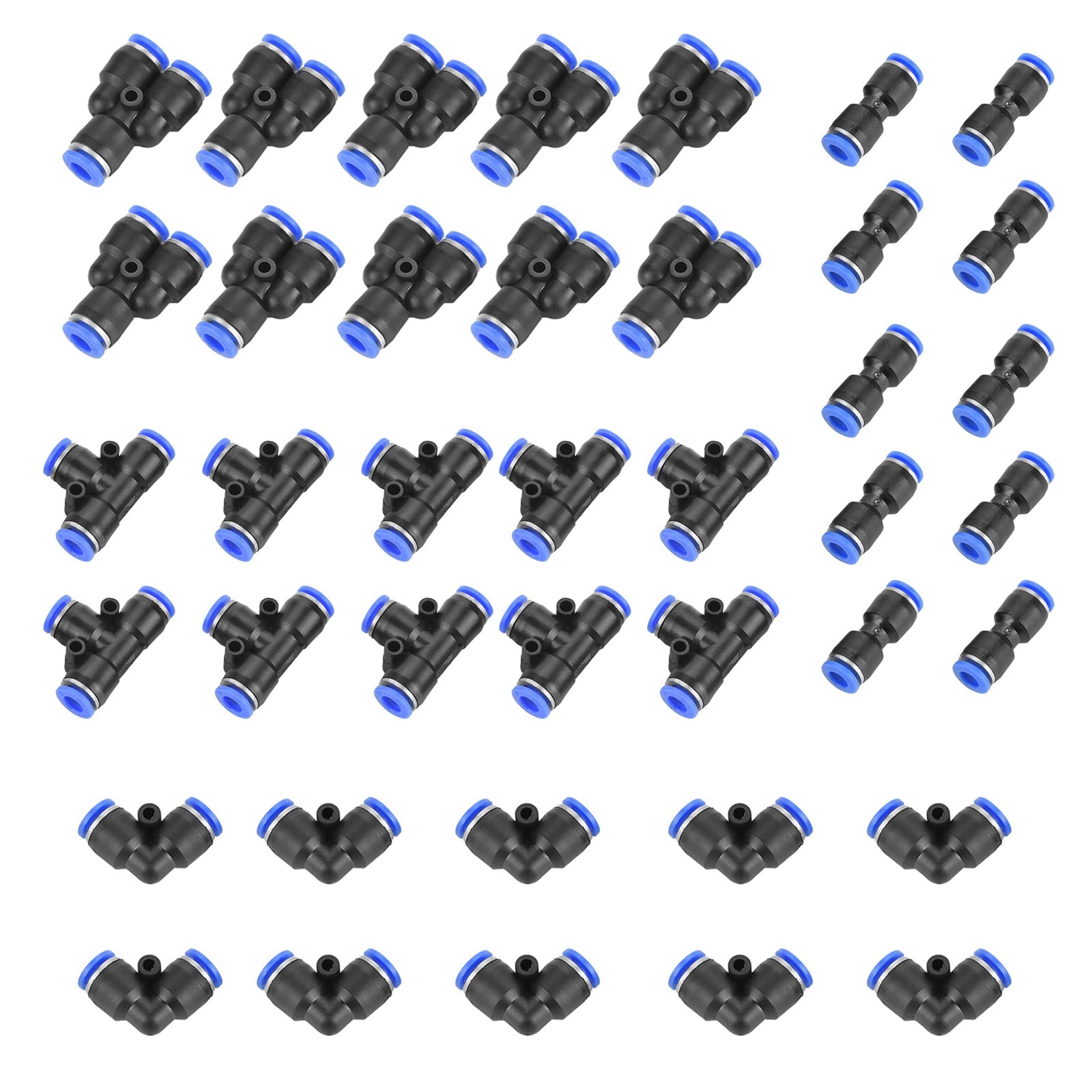 40 stuks snel 6 mm OD 1/4" Kunststof pneumatische drukconnector luchtleidingkoppelingen