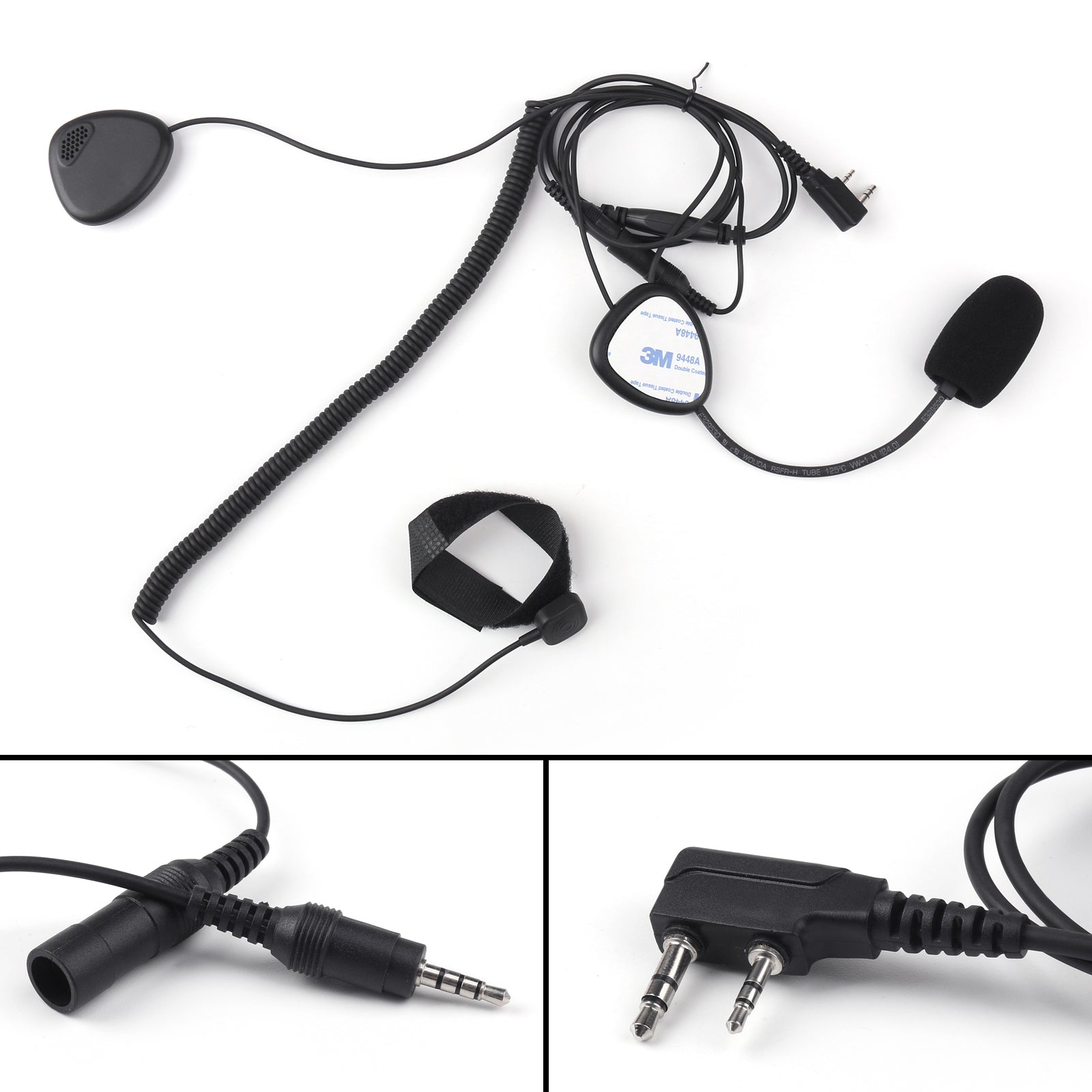 Finger PTT Motorcycle Helmet Headset MIC for Radio Kenwood Retevis TYT