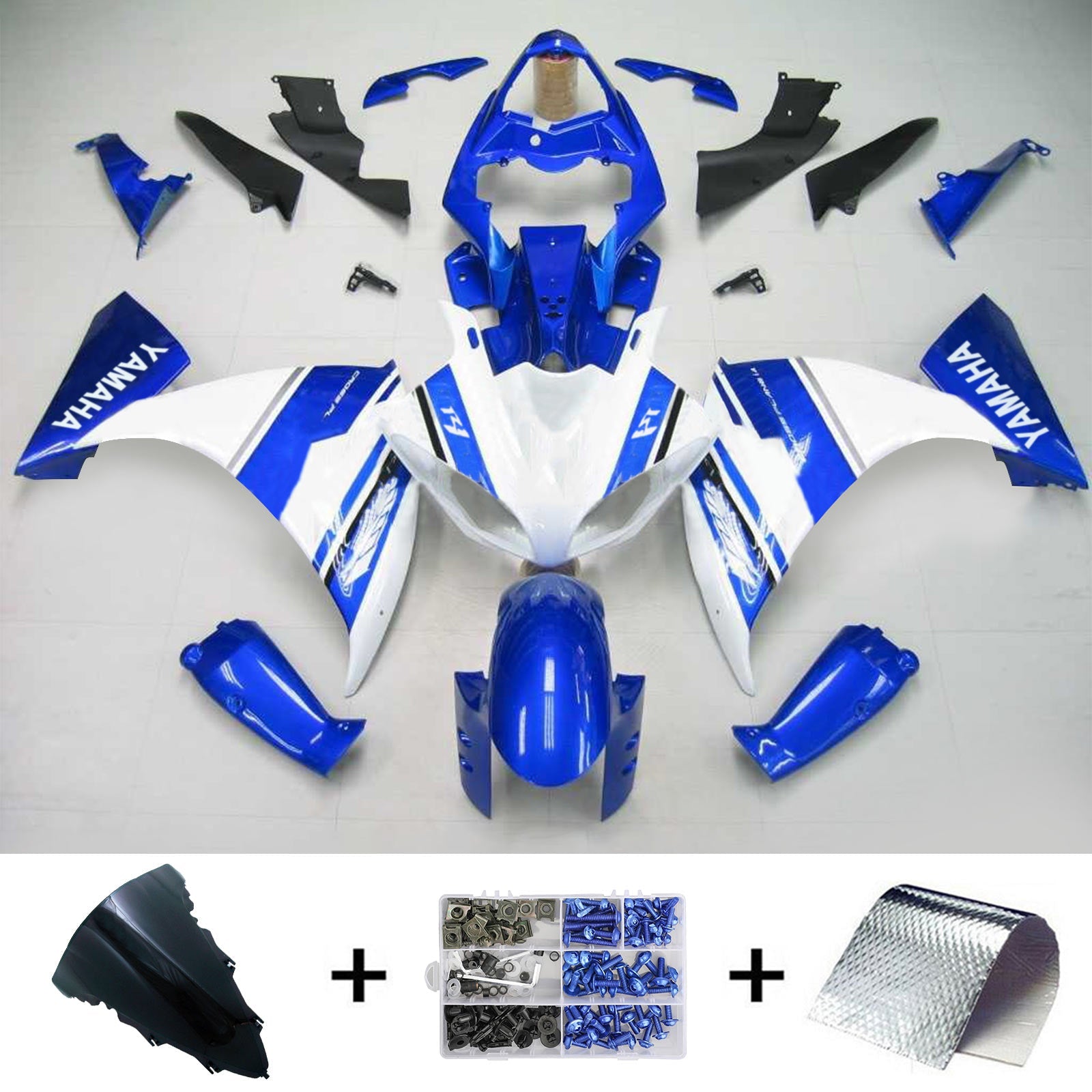 2012-2014 Yamaha YZF 1000 R1 Injeksjon Fairing Kit Bodywork Plastic ABS #123