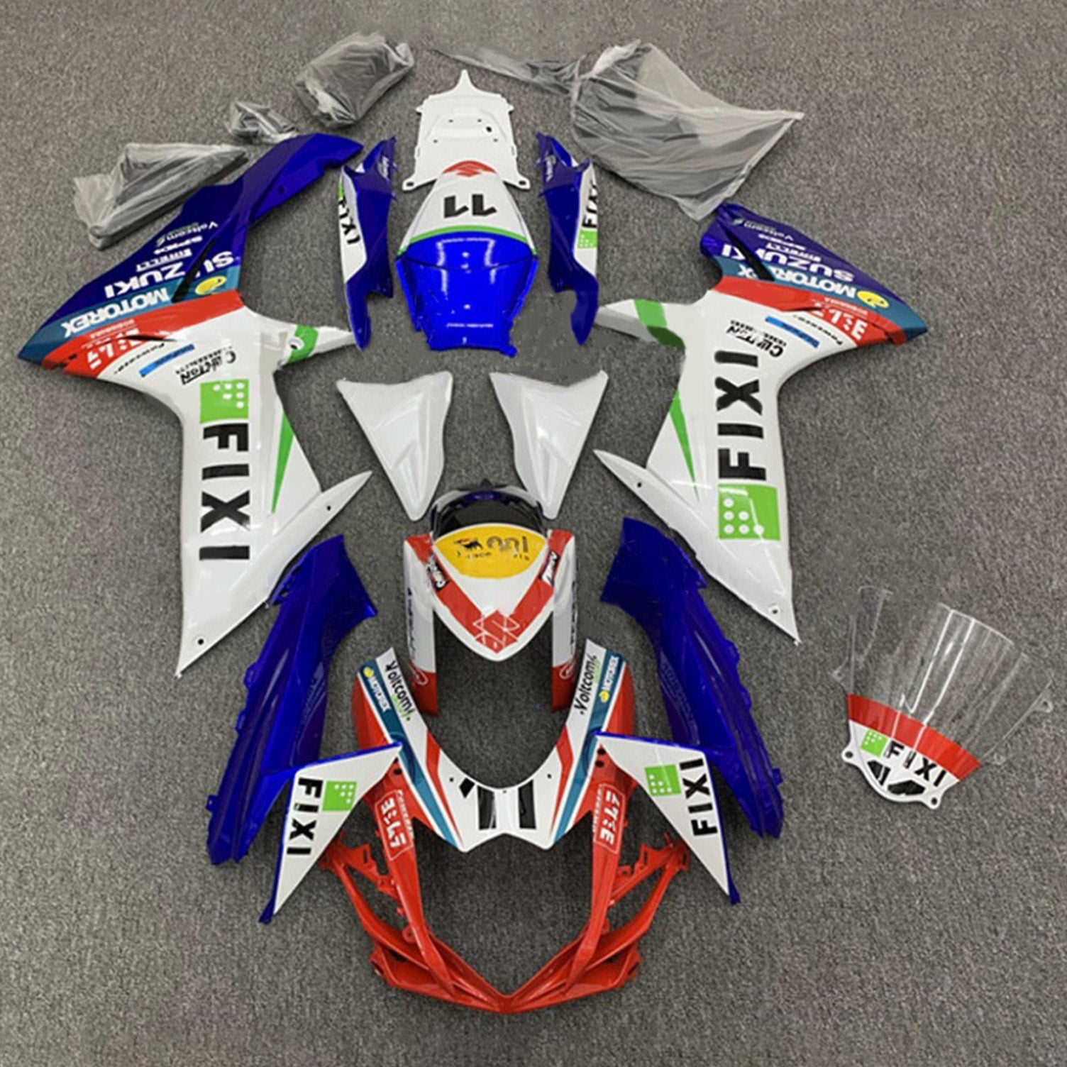 2011-2024 Suzuki GSXR 600/750 K11 Kit de carénage injection Amotopart Bodywork Plastic Abs # 101