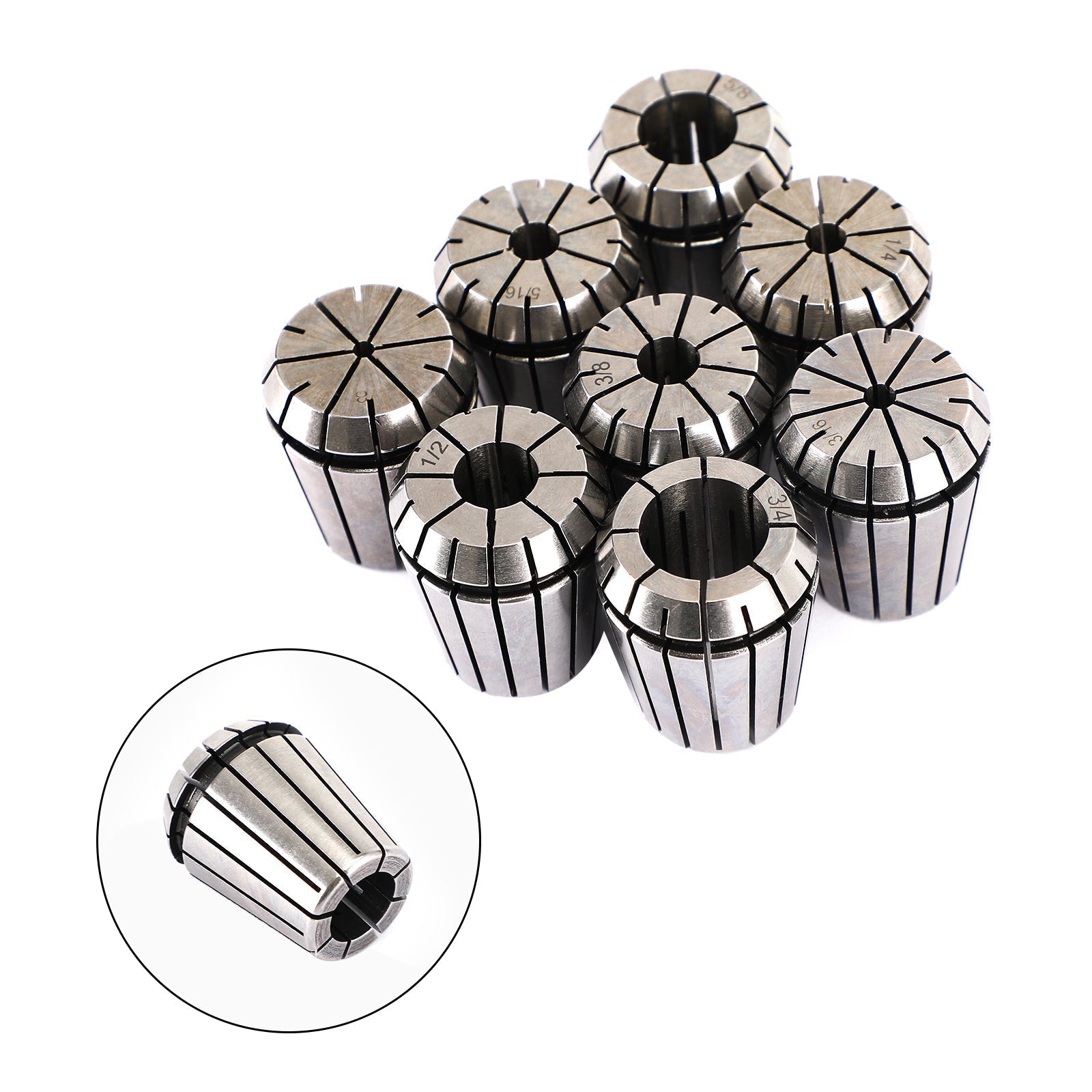 8pcs ER32 Spring Collet Set pour CNC Milling Tool Tool Graving Machine Steel