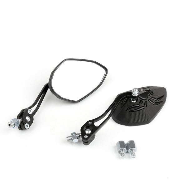 Universal 8mm 10mm Motorcycle Moto Spider Adjusted Rear View Side Mirrors Black Generic