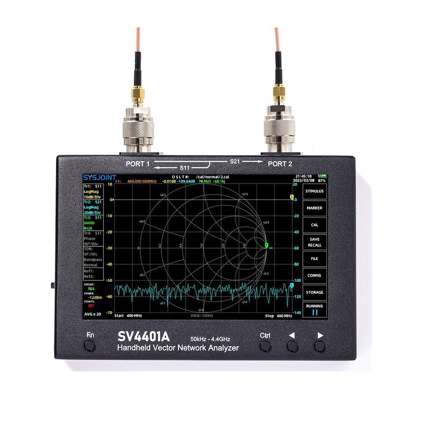 SV4401A 50 kHz-4,4 GHz Vektorový vektorový analyzátor 100 dB dynamická nanovna