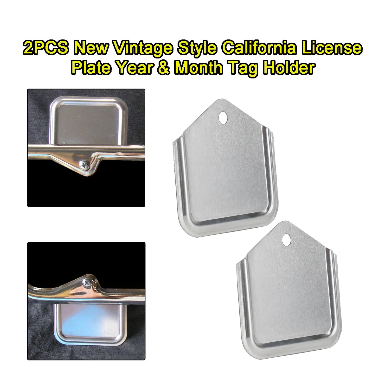 2 stuks nieuwe vintage stijl kentekenplaten van Californië, jaar & Maandtaghouder