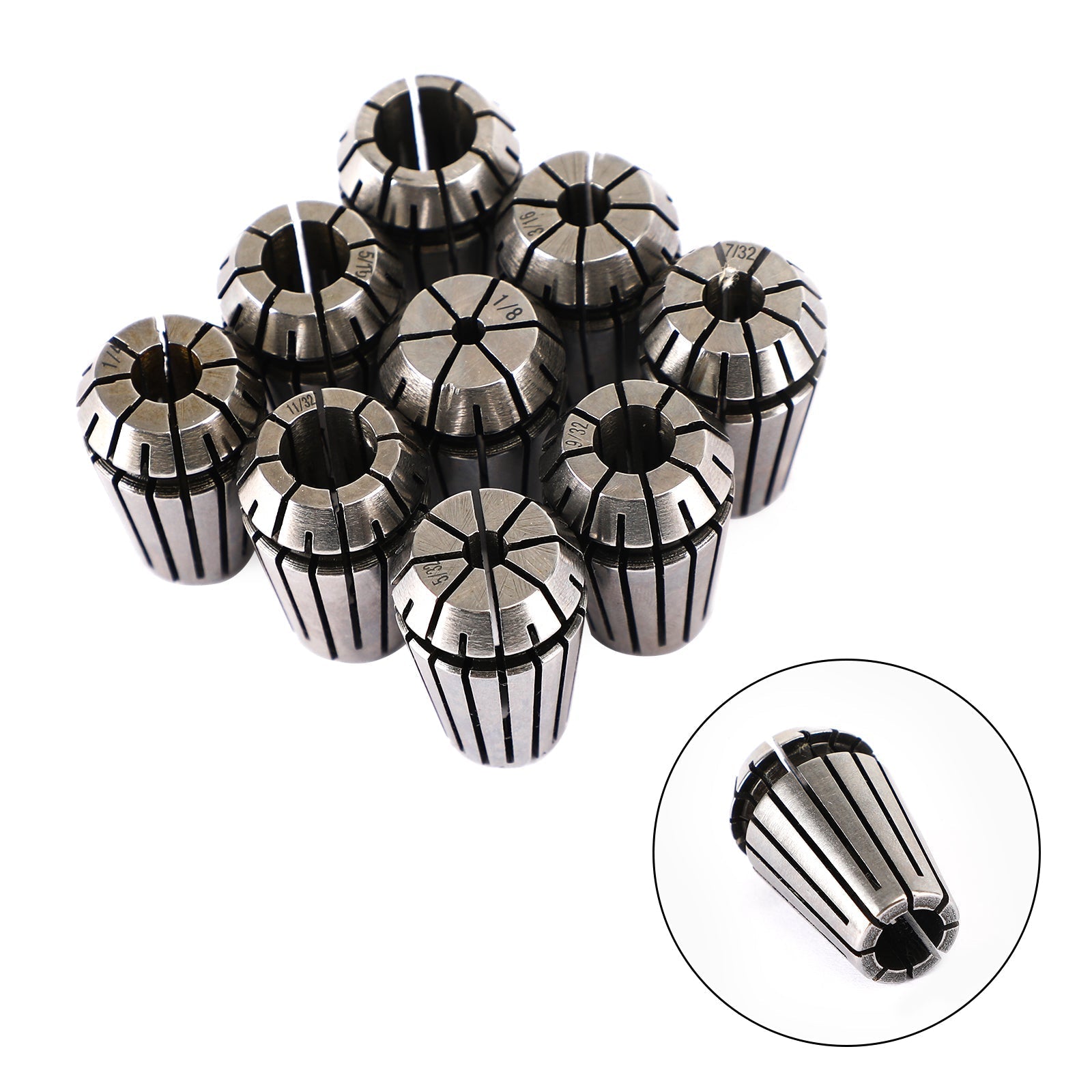 9pcs ER16 Spring Collet Set pre CNC frézovacie sústruhové náradie Gravírovanie oceľ