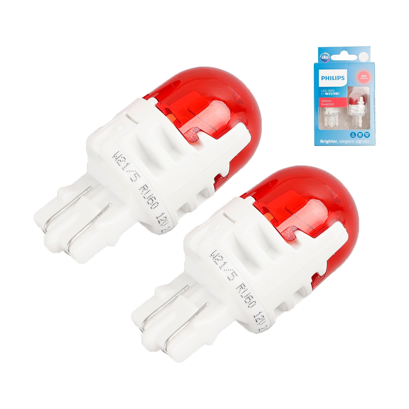 För Philips 11066RU60X2 Ultinon Pro6000 LED-RÖD W21/5W intensivt rött 75/15 lm