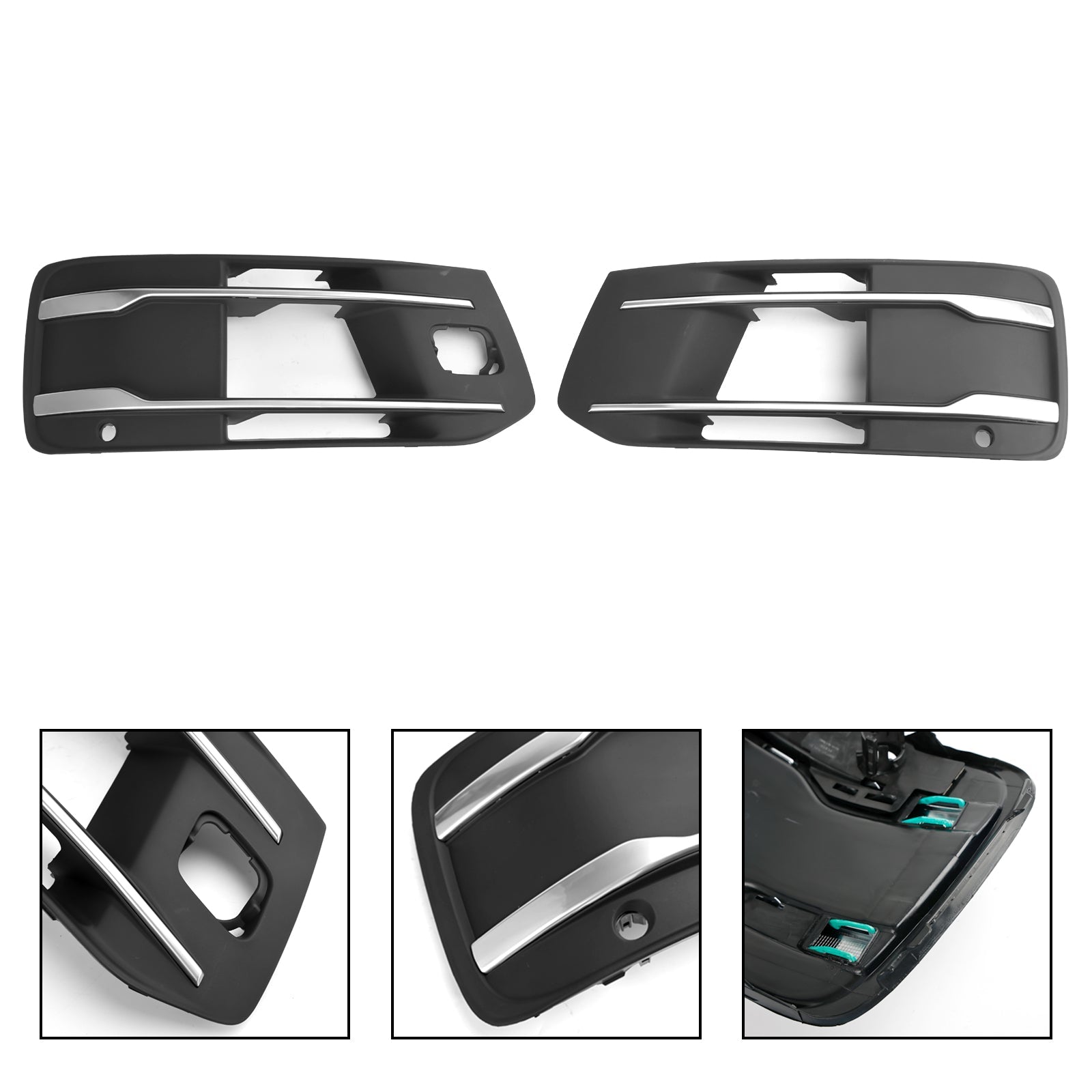 Audi Q7 2016-2019 Couverture de pare-chocs avant Grille de phare antibrouillard Lunette Insert Grill