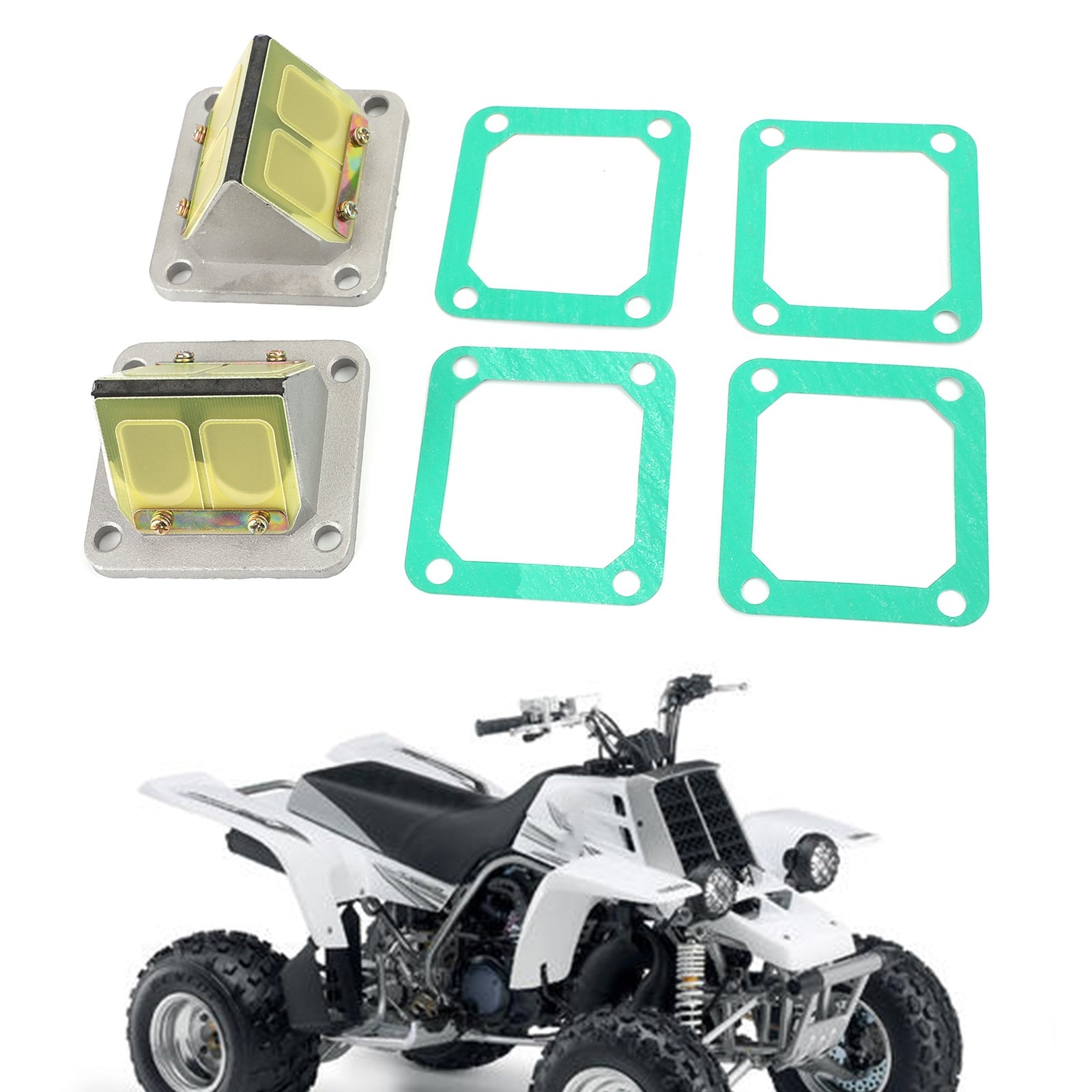 Reed Valve Cages + Reeds passer for Yamaha Banshee YFZ350 1987-2006 generisk