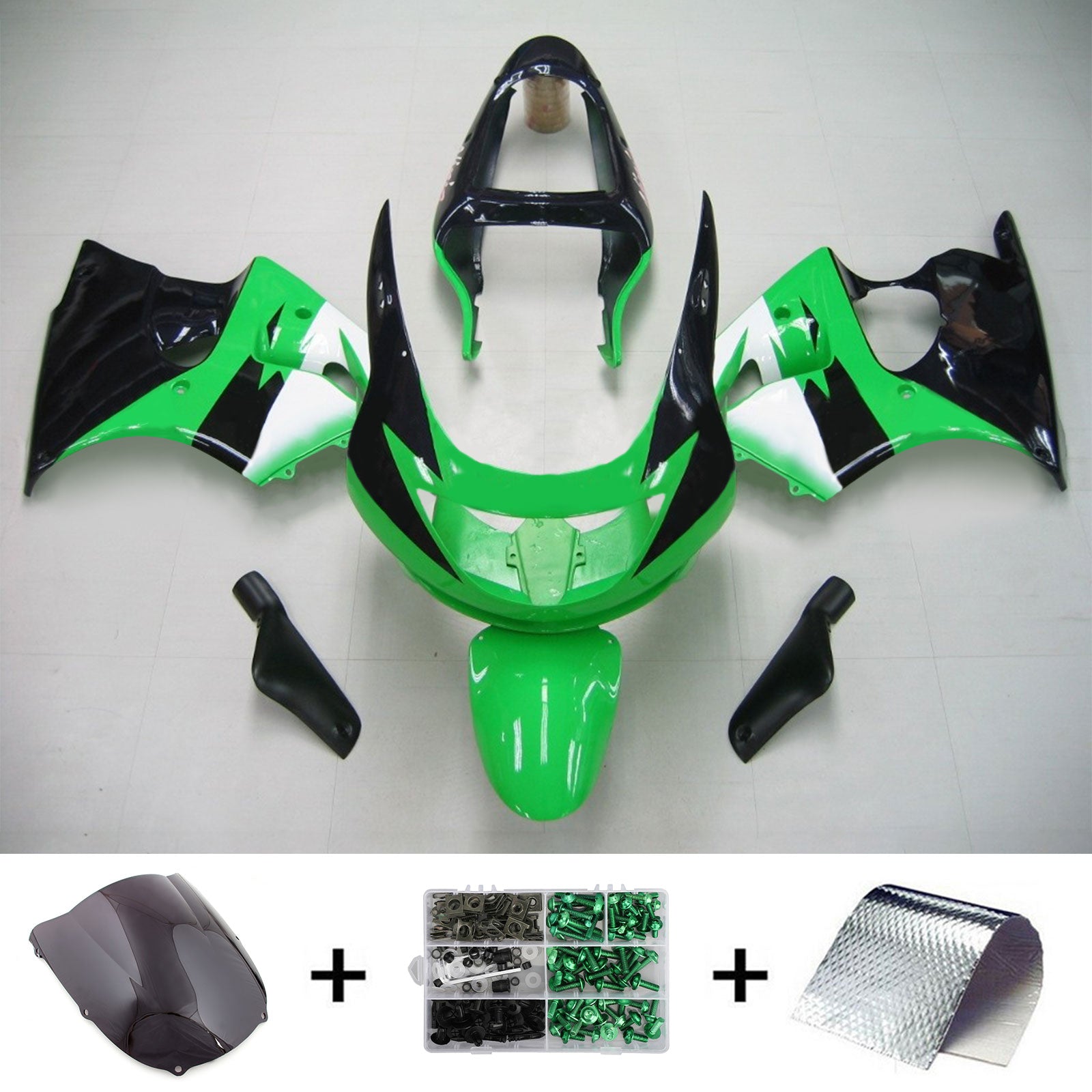 1998-1999 KAWASAKI ZX6R AMOTOPART INJECTION FAIRING KIT BORDONS PLASTIQUE ABS PLAST