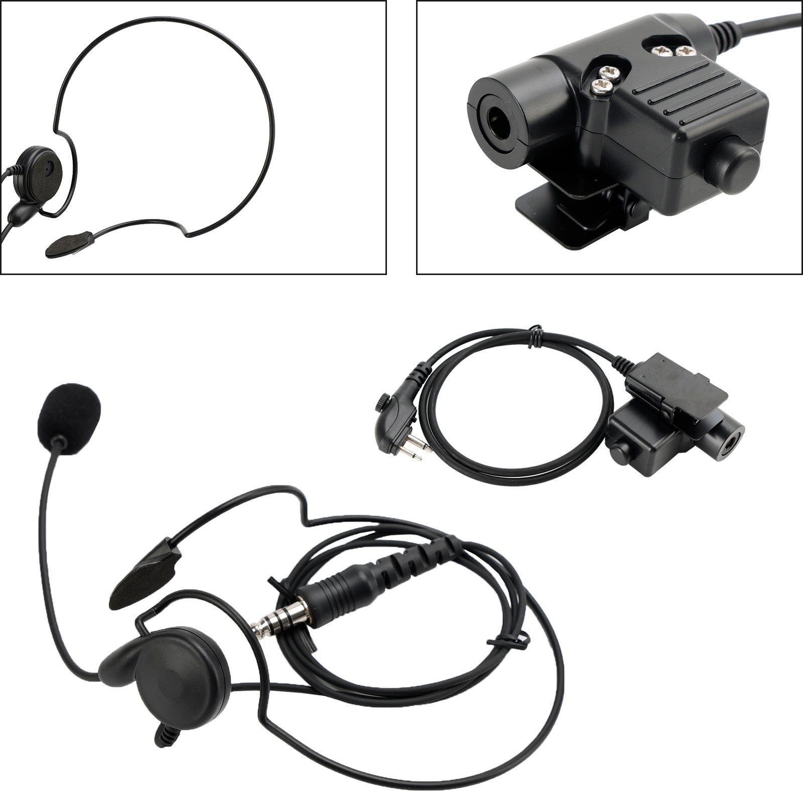 7.1-C7 bakre montering plug-taktisk headset 6pin U94 PTT för HYT TD500 TD510 TD520