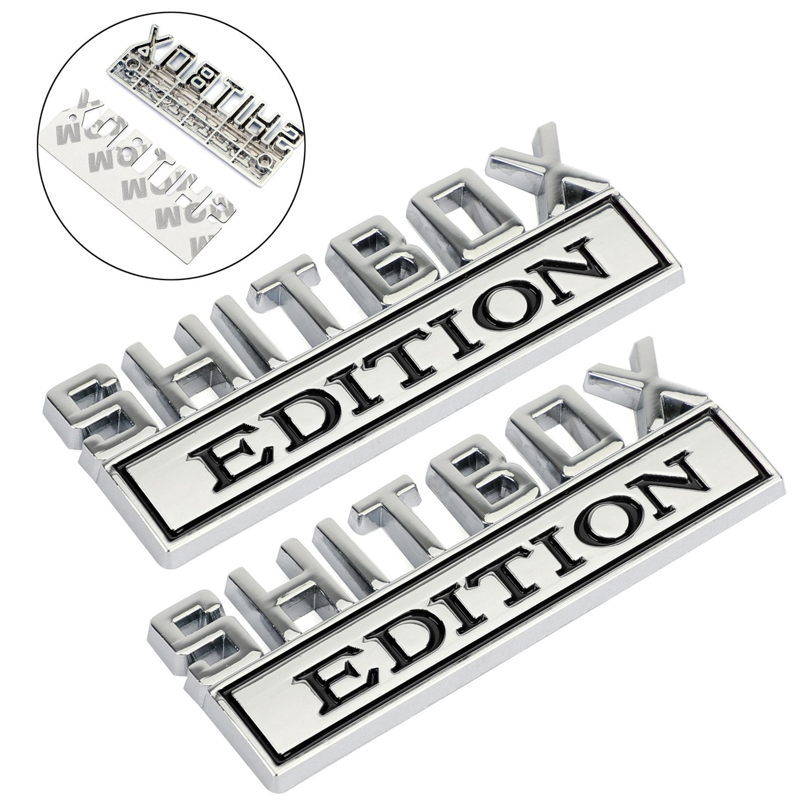 2PC Shitbox Edition Emblem Decal Badges adesivos para Ford Chevy Caminhão de carro #B genérico