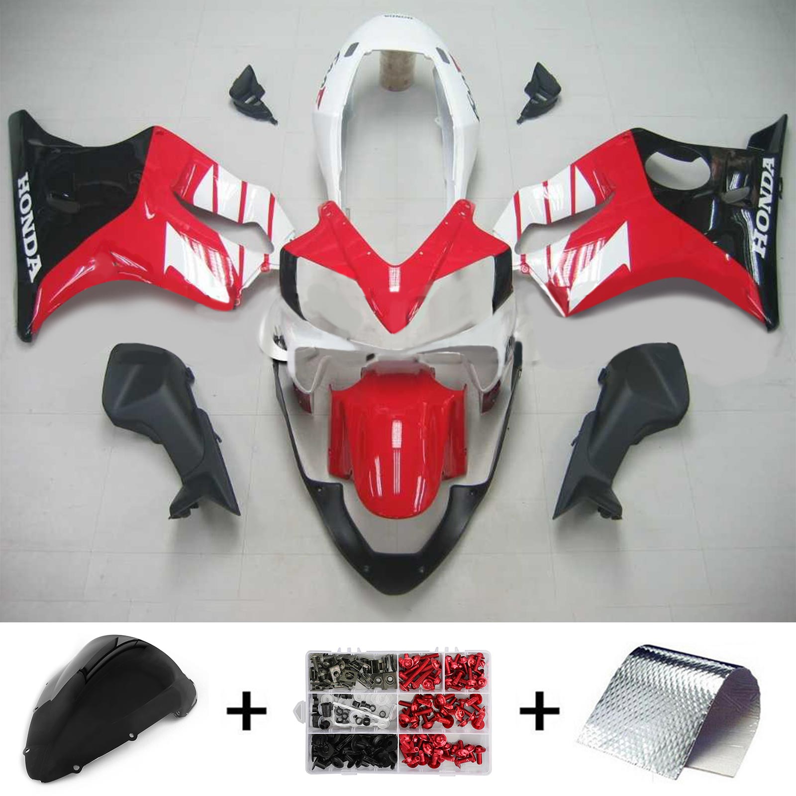 2004-2007 Honda CBR600 F4i Amotopart Kit de carénage d'injection carrosserie plastique ABS #119