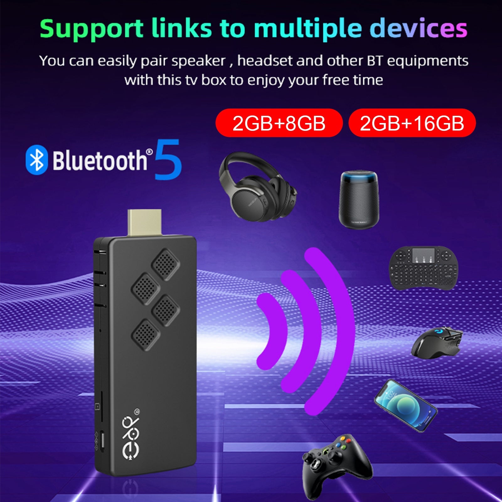 G96 TV Stick Android13.0 Dual-Band Set-Top Box 4K Player Bluetooth Voice TV Box