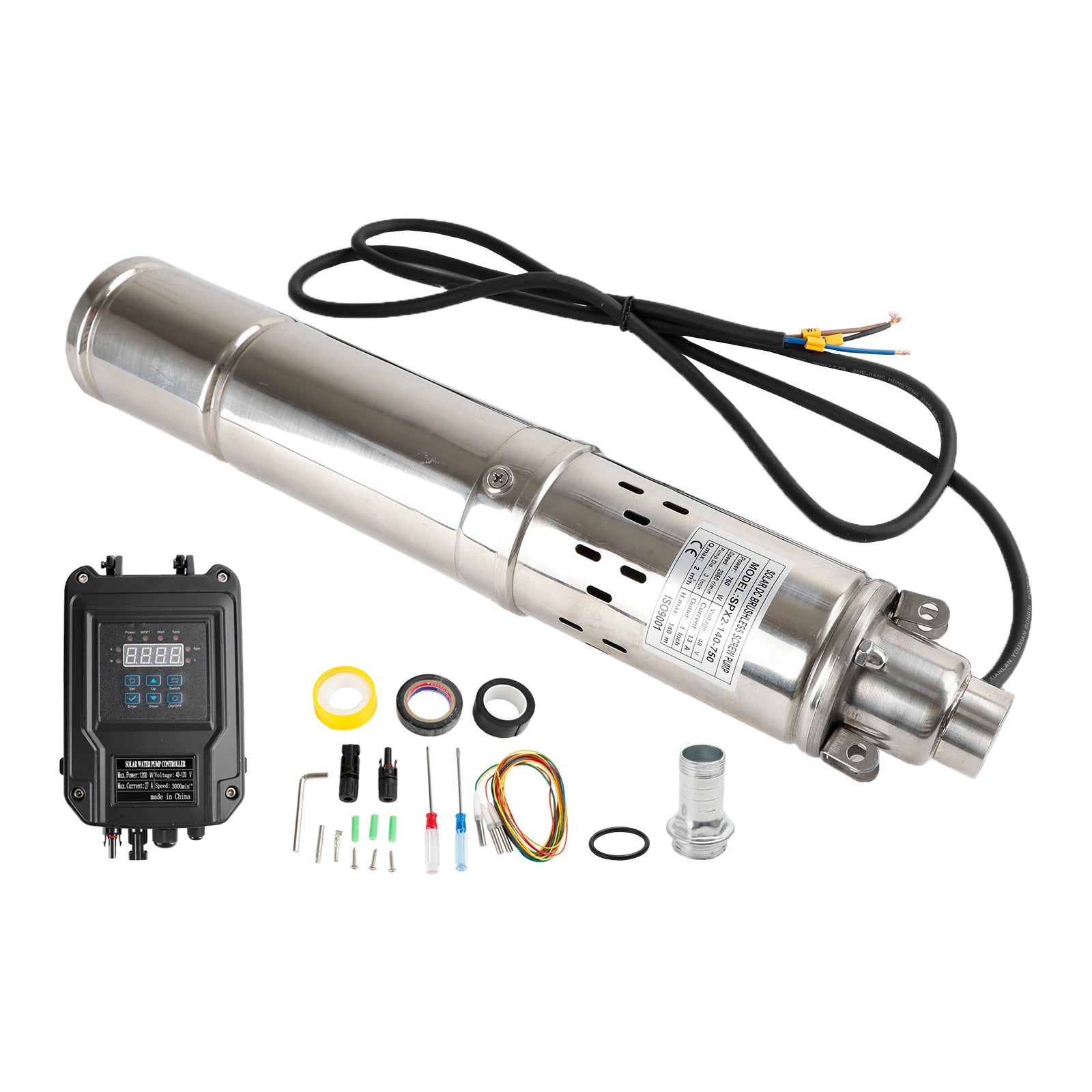 3" 48V 750W MPPT schroefzonneboorpomp dompelpomp voor diepe putten van staal