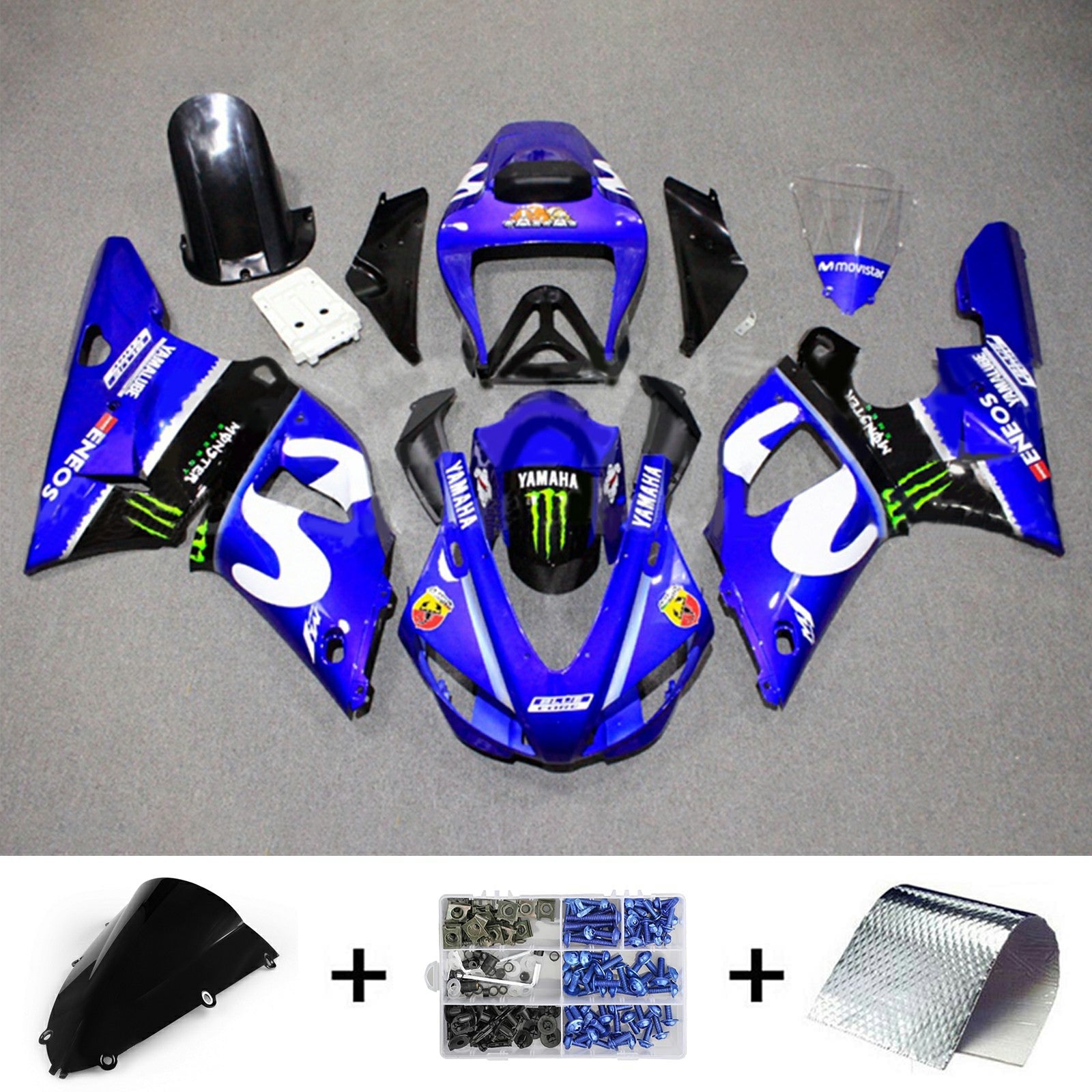 1998-1999 Yamaha YZF 1000 R1 Kit de carenado de inyección Carrocería Plástico ABS#119
