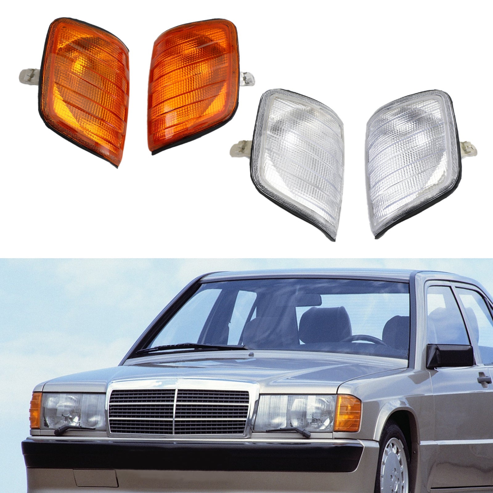 Pár rohových svetiel pre Mercedes-Benz triedy E W124 1986-1993 Generické