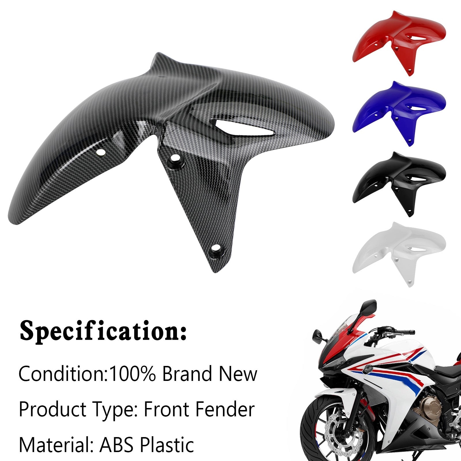 HONDA CBR500R 2019-2022 Voorspatbord Spatbord Hugger Kuipkuip