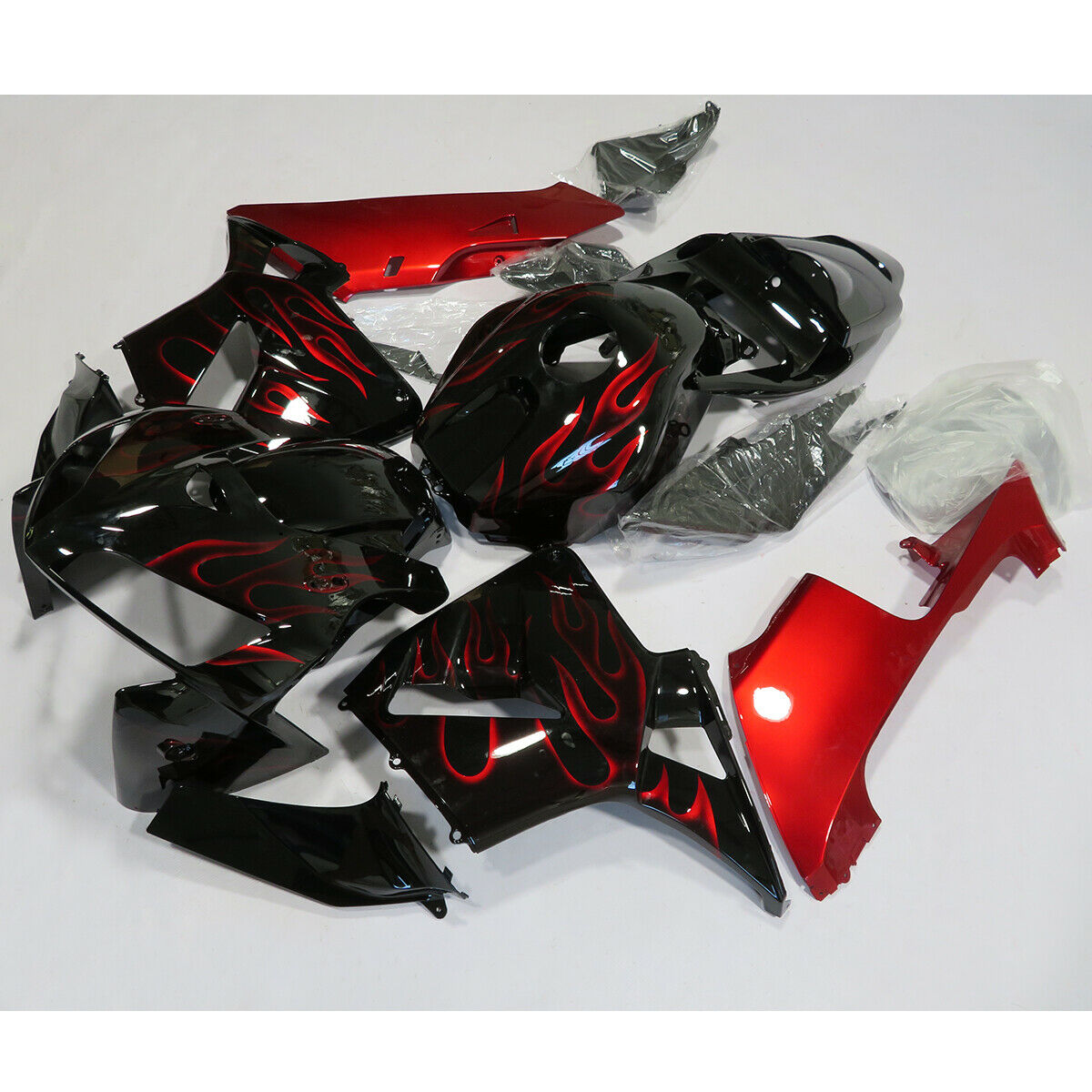 Kit de carenado rojo negro Honda CBR600RR 2005-2006