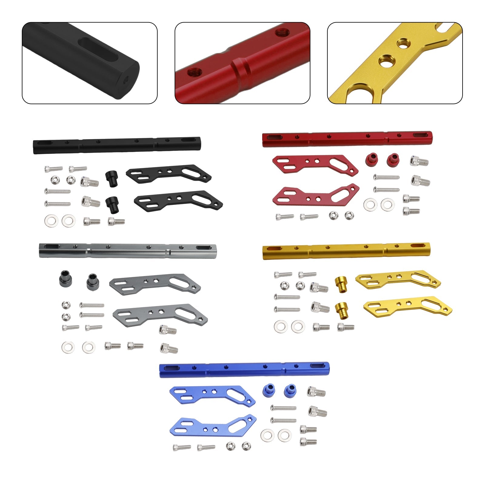 Accesorios de palanca de equilibrio de manillar de aluminio, barra transversal Cnc para moto plateada