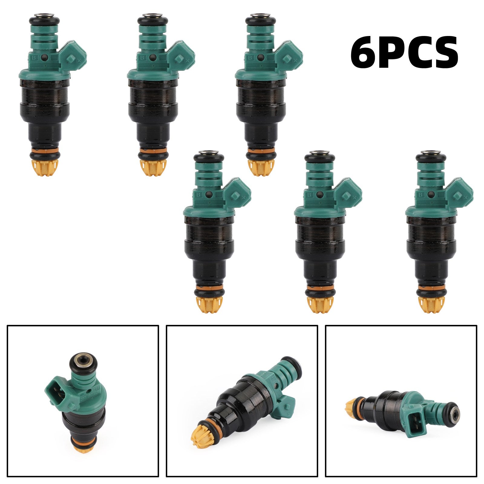 6 PCS drivstoffinjektorer passform BMW 2,5 3,0 323i 325i 525i M3 0280150415