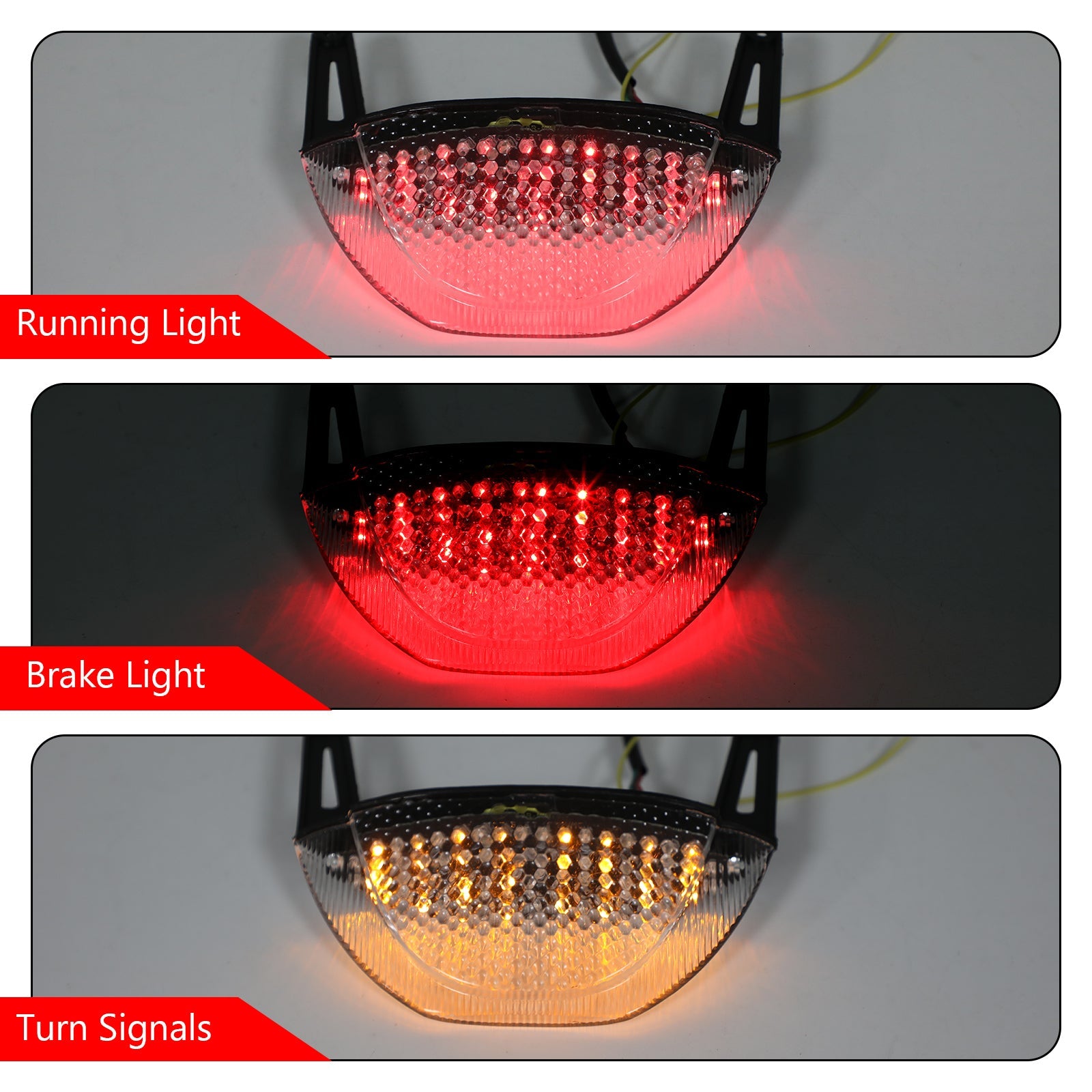 Motocykel zadná brzda Turn Signals Taillight pre Honda CBR 600RR 2007-2012 Red Generic