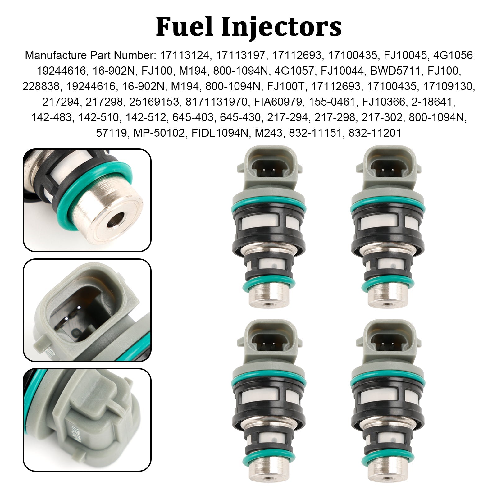 4 Stuks Brandstof Injectoren 17113124 Fit Chevy Fit Buick Pontiac 2.2L 17113197