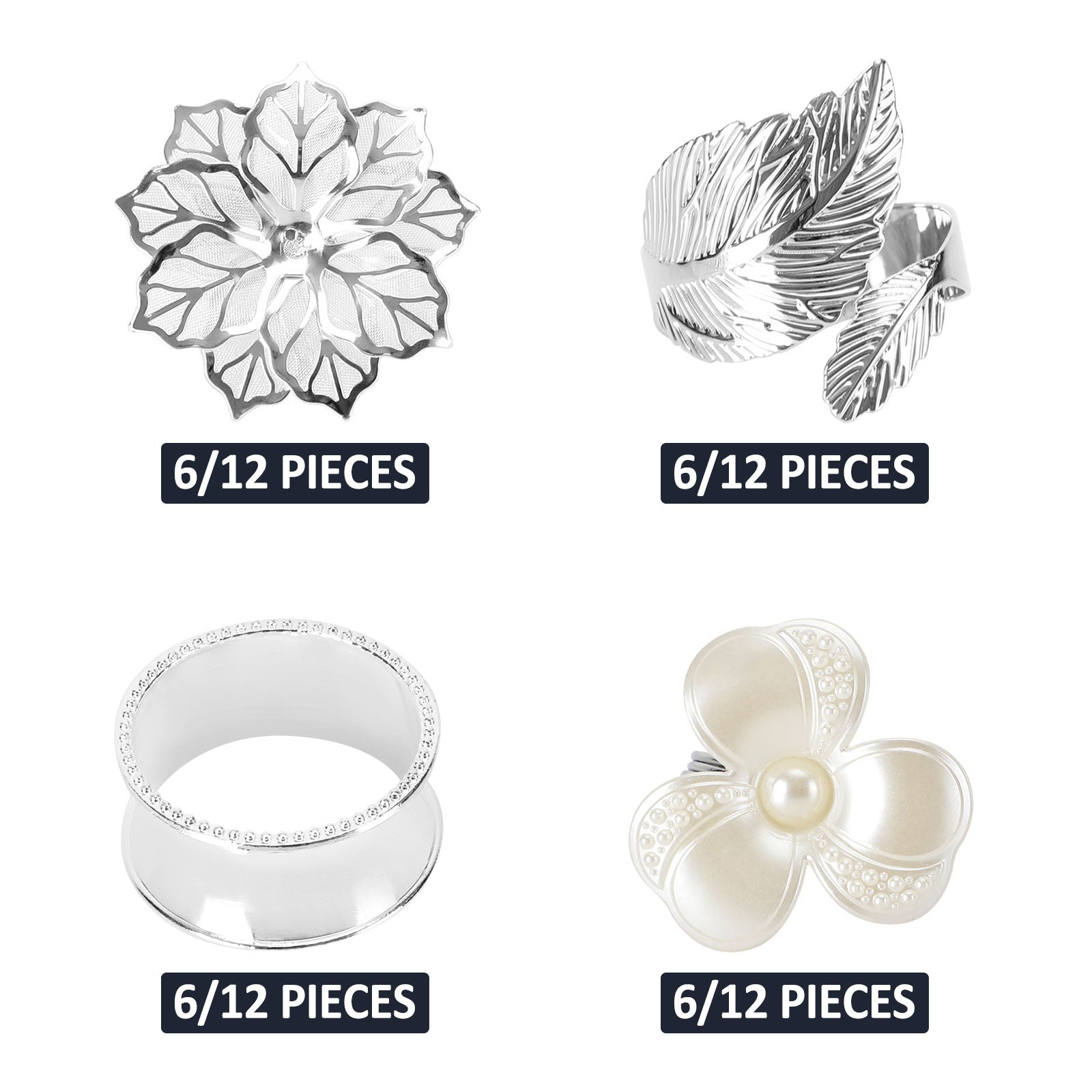 6-12pcs serviett ringer blomster serviettholder serviett spenne